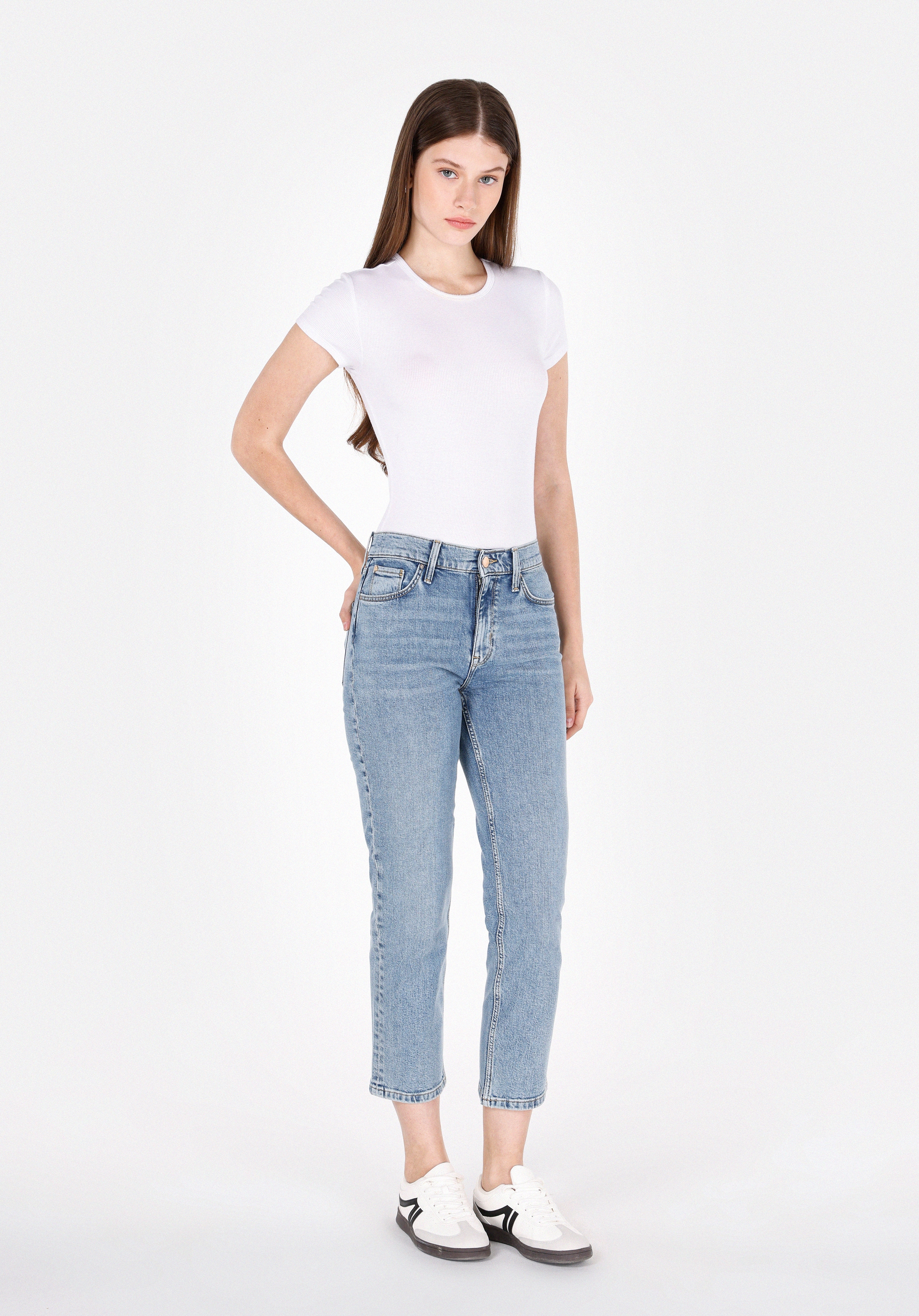 891 Maya Slim Fit   Kadın Mavi Jean Pantolon Cl1073213