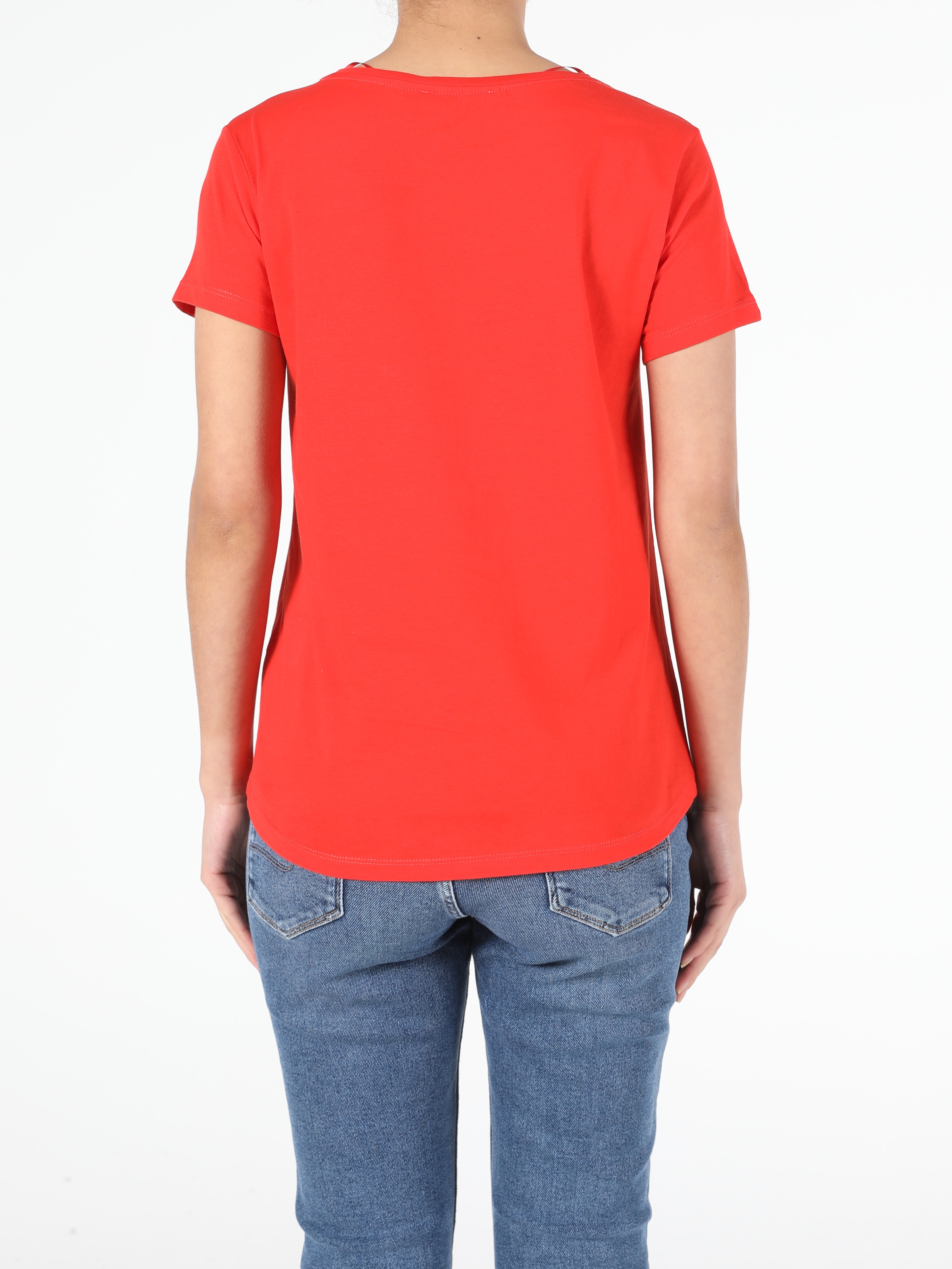 Colins Red Woman Short Sleeve Tshirt. 2