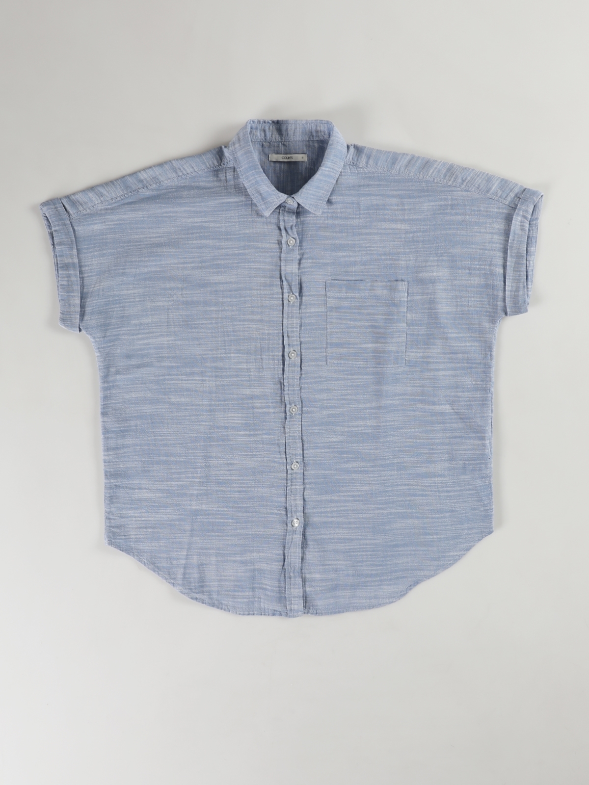 Colins  Regular Fit Shirt Neck Kadın Mavi Kısa Kol Gömlek. 2