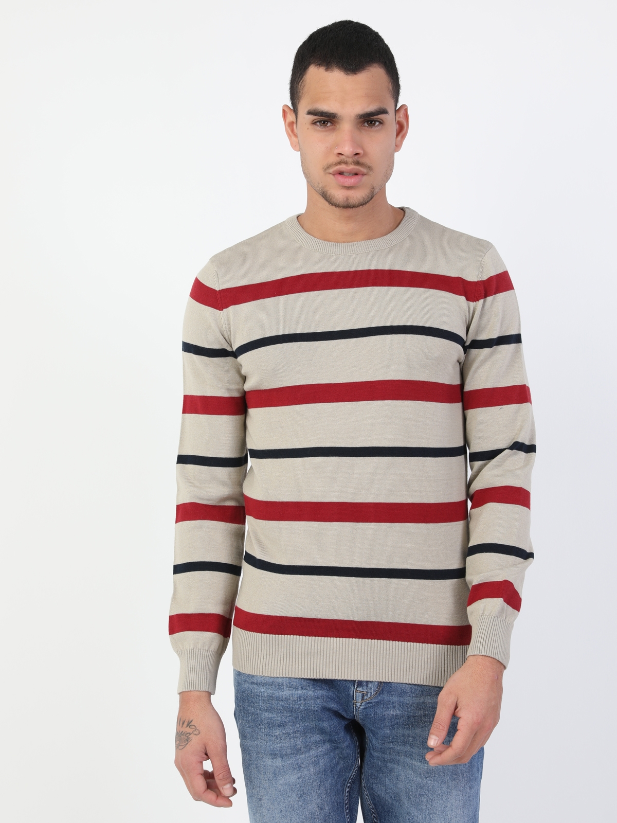 Colins Beıge Men Sweaters. 1