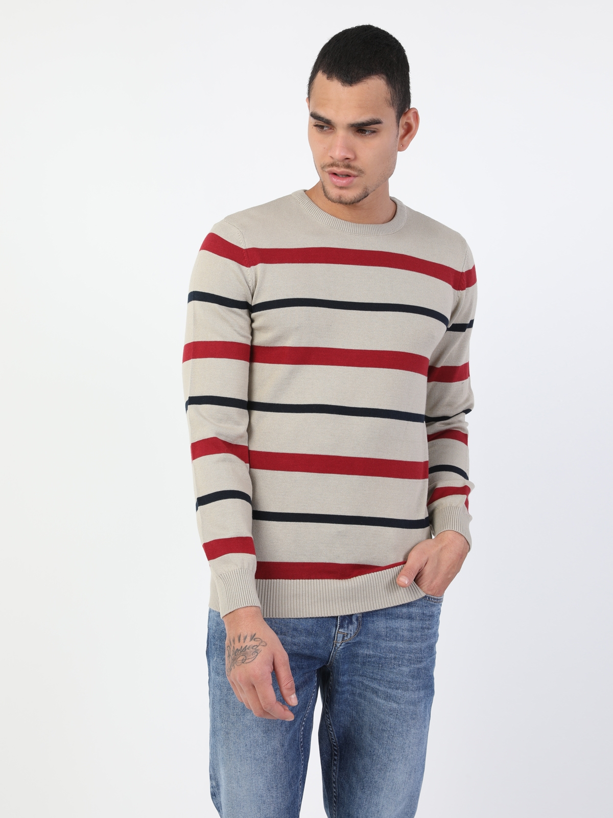 Colins Beıge Men Sweaters. 4