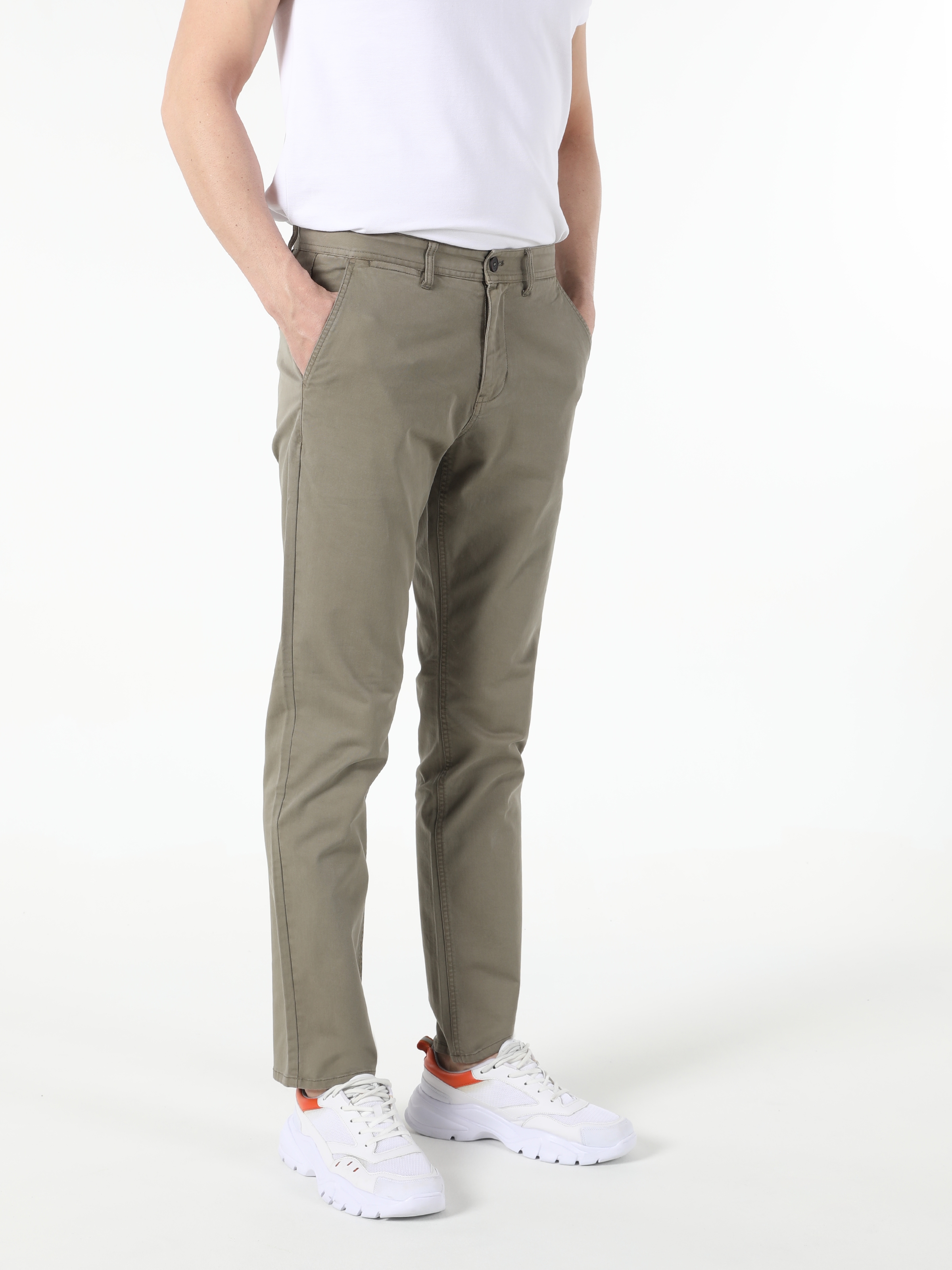Colins Regular Fit Orta Bel Yeşil Erkek Pantolon. 1