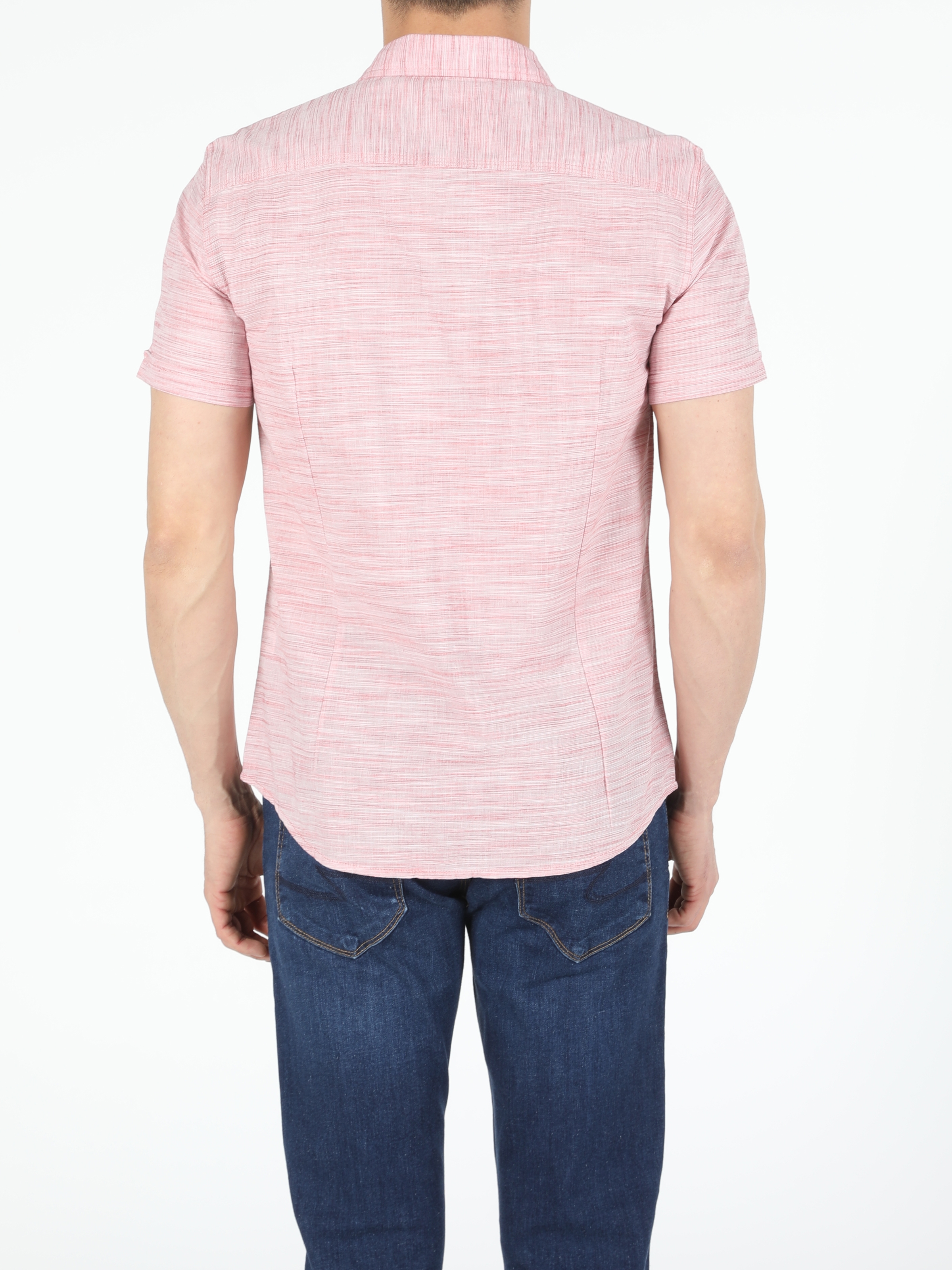Colins Slim Fit Shirt Neck Erkek Kısa Kol Gömlek. 2