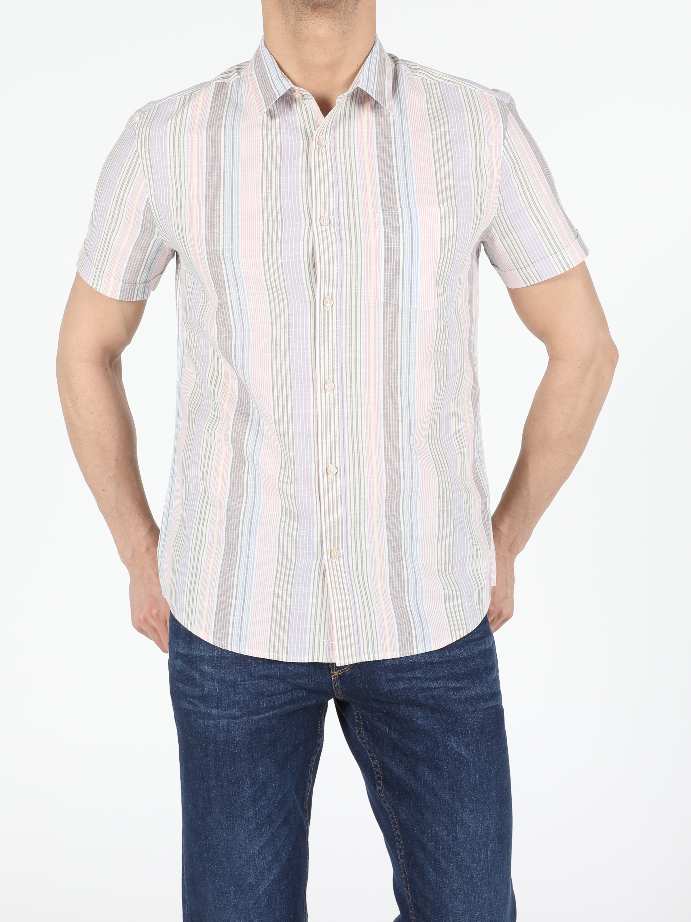 Colins Multıcolour Men Short Sleeve Shirt. 4