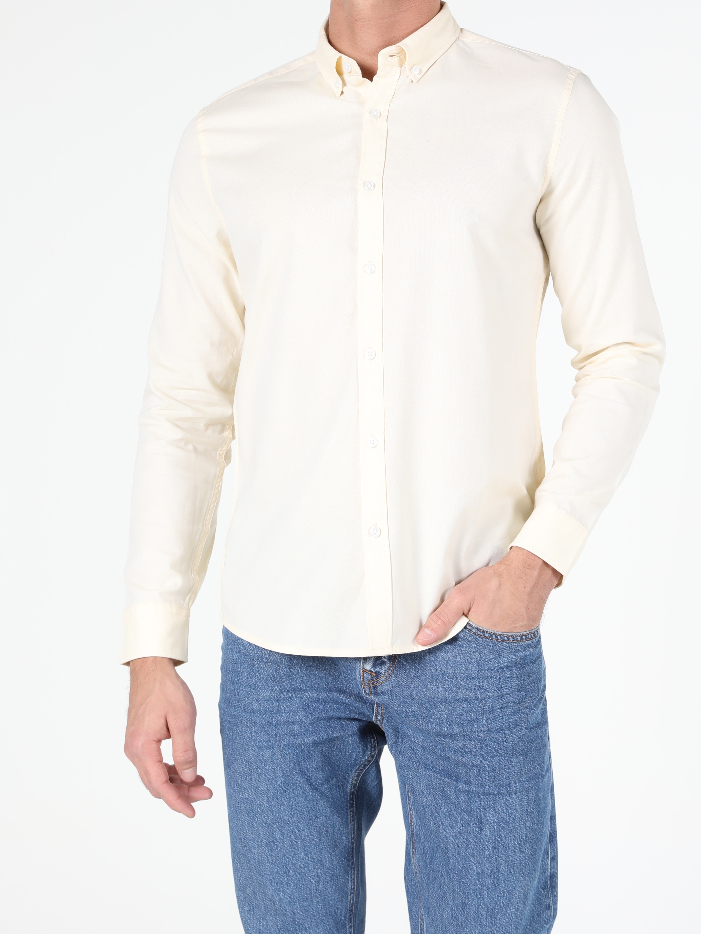 Colins Slim Fit Shirt Neck Erkek Uzun Kol Gömlek. 1