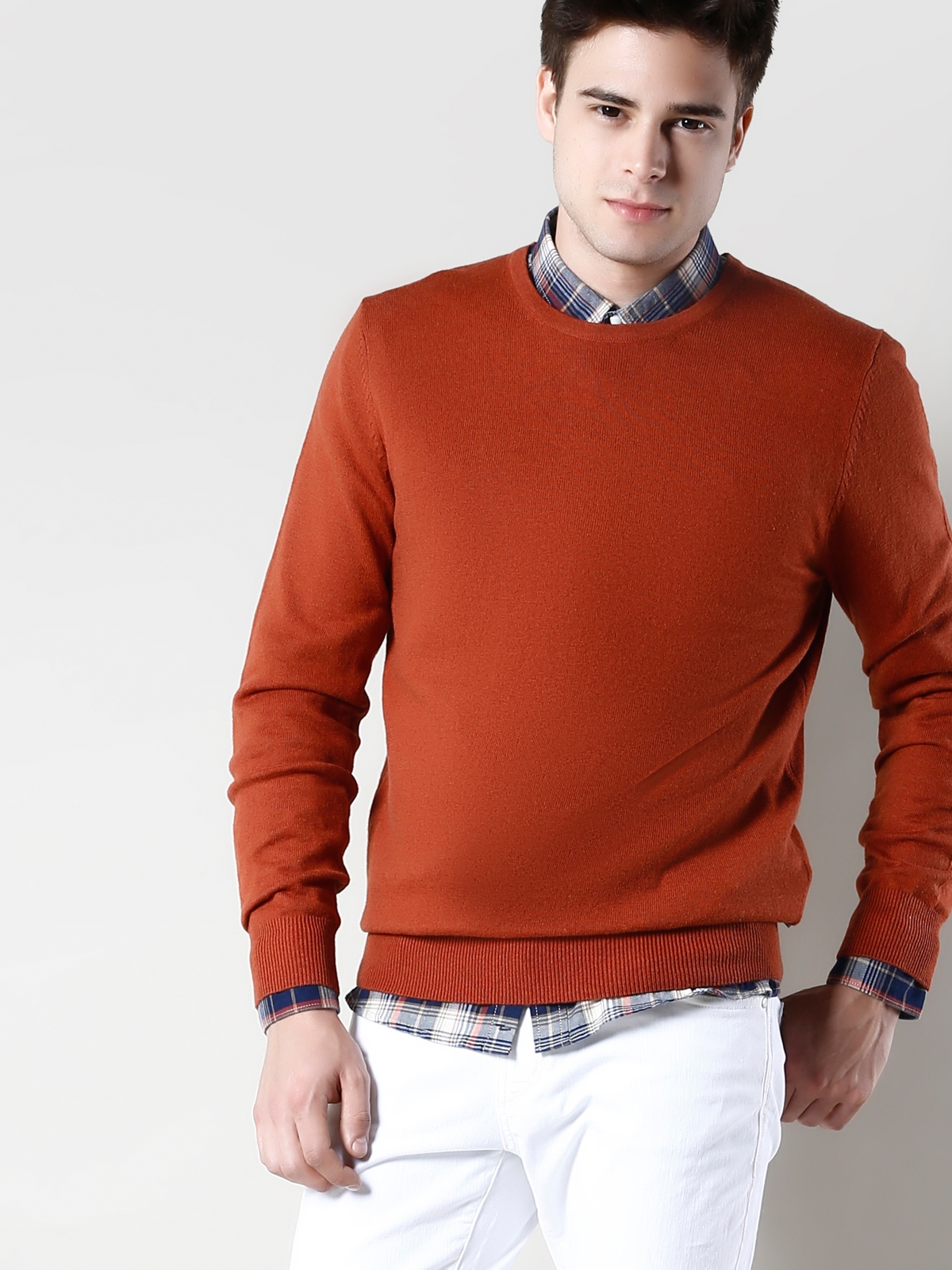 Colins Orange Men Sweaters. 1