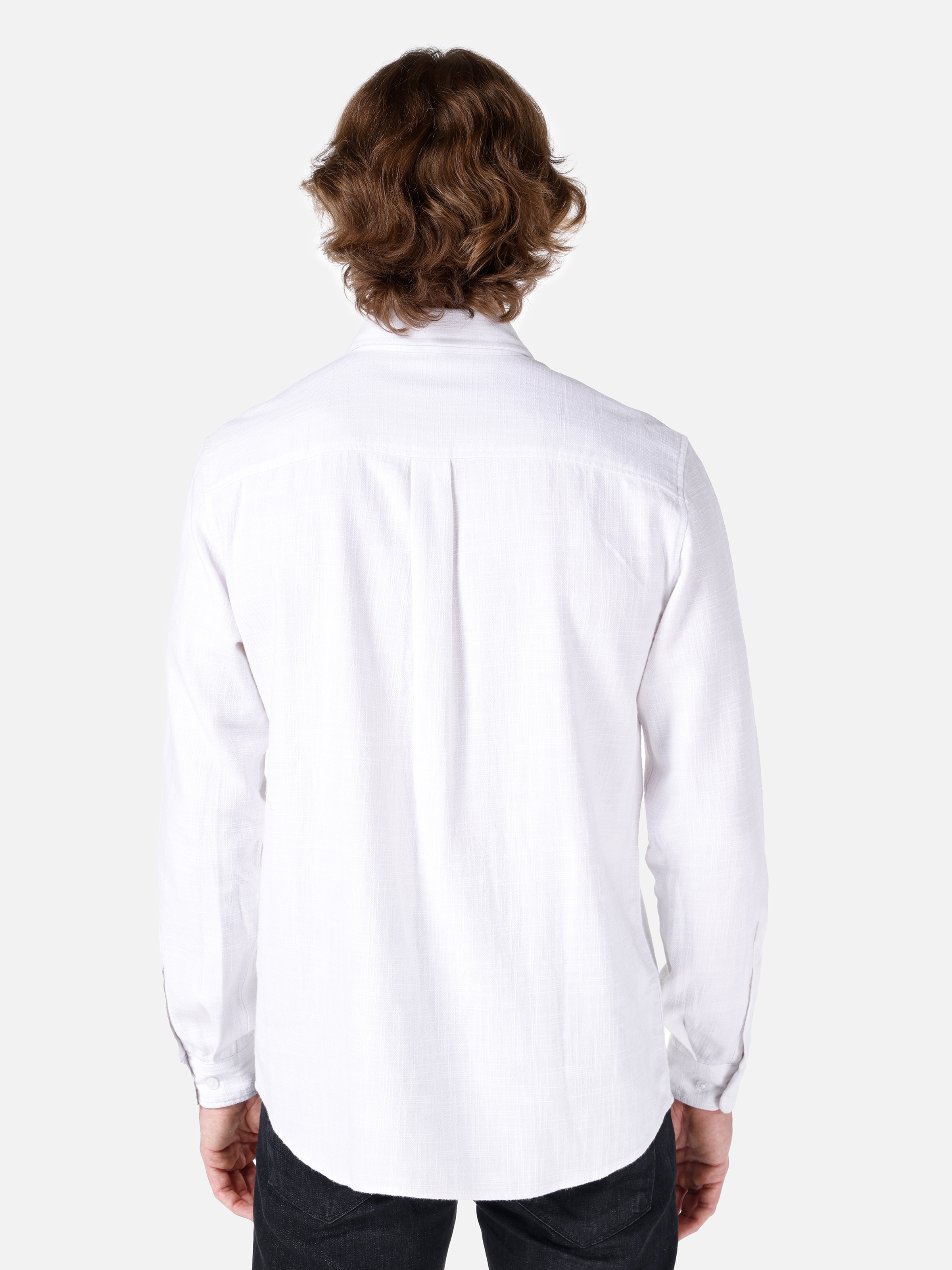 Normal Kesim Shirt Yaka Beyaz Erkek Uzun Kol Gömlek Cl1066816