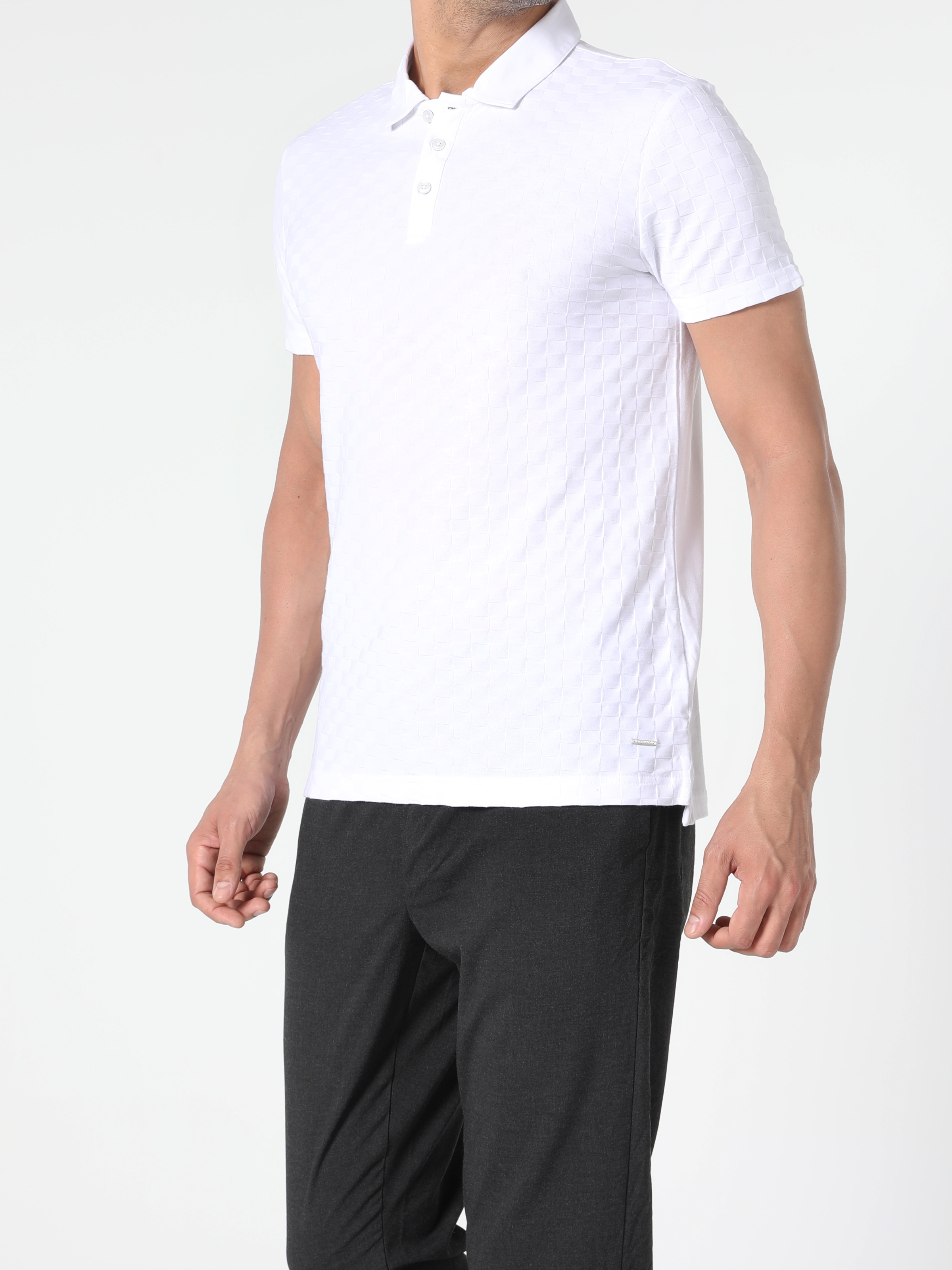 Colins Whıte Men Short Sleeve Polo Shirt. 3