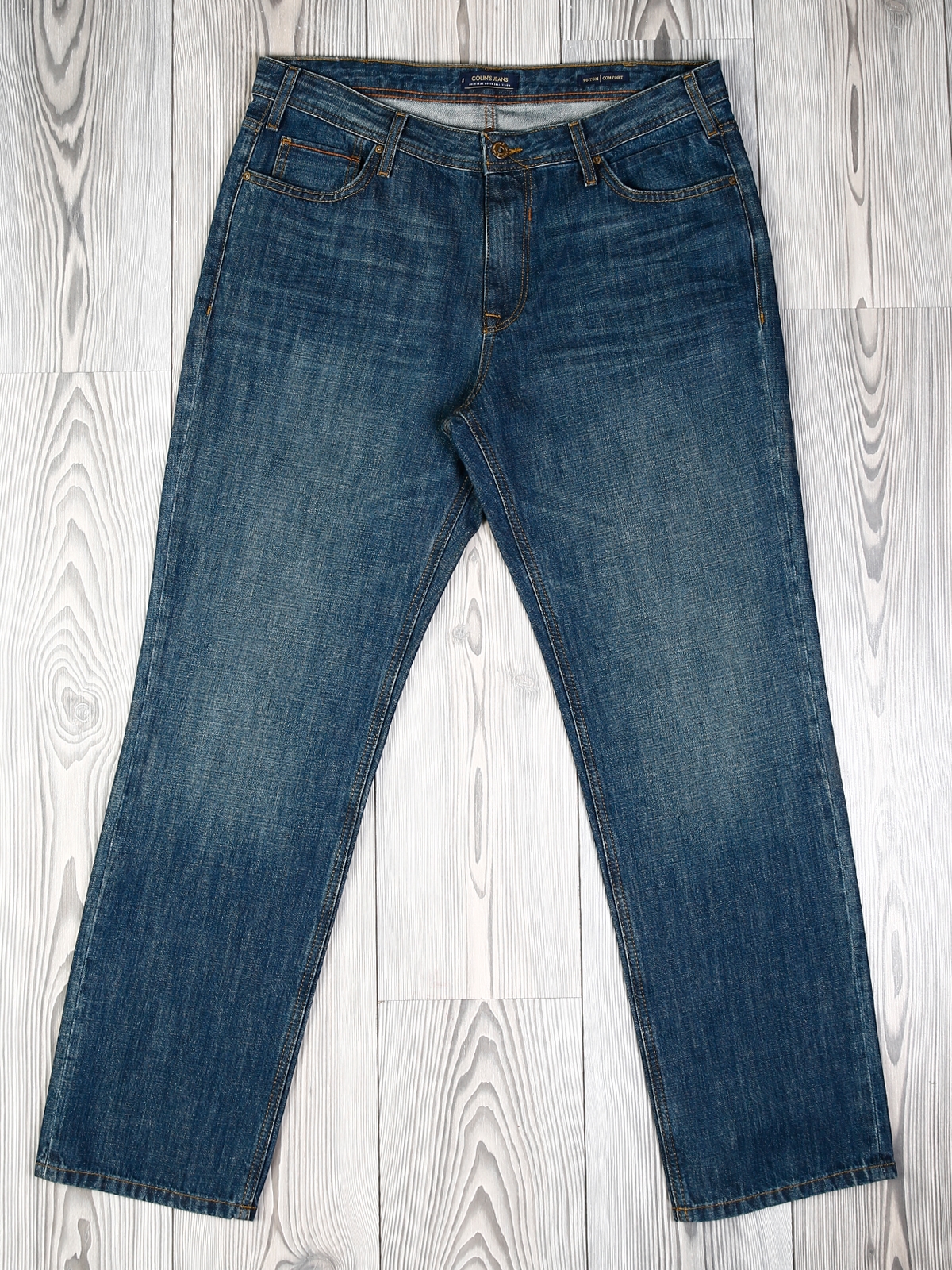 090 Tom Normal Kesim Orta Bel Düz Paça Koyu Mavi Jean Pantolon