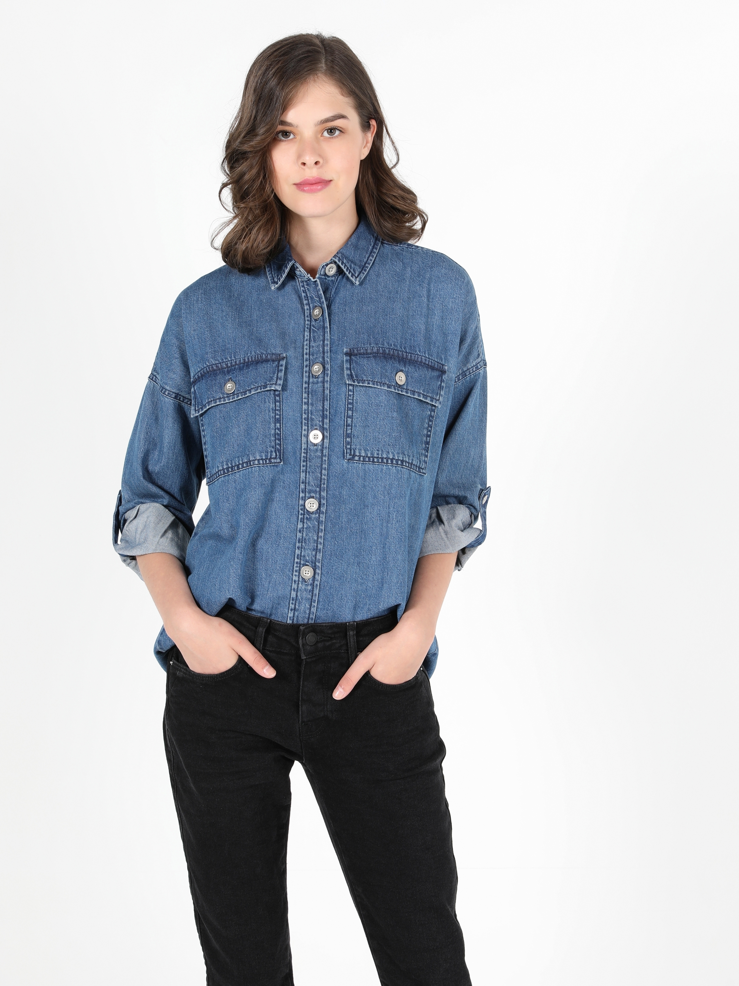 Ovrsize Regular Fit Uzun Kol Jean Gömlek