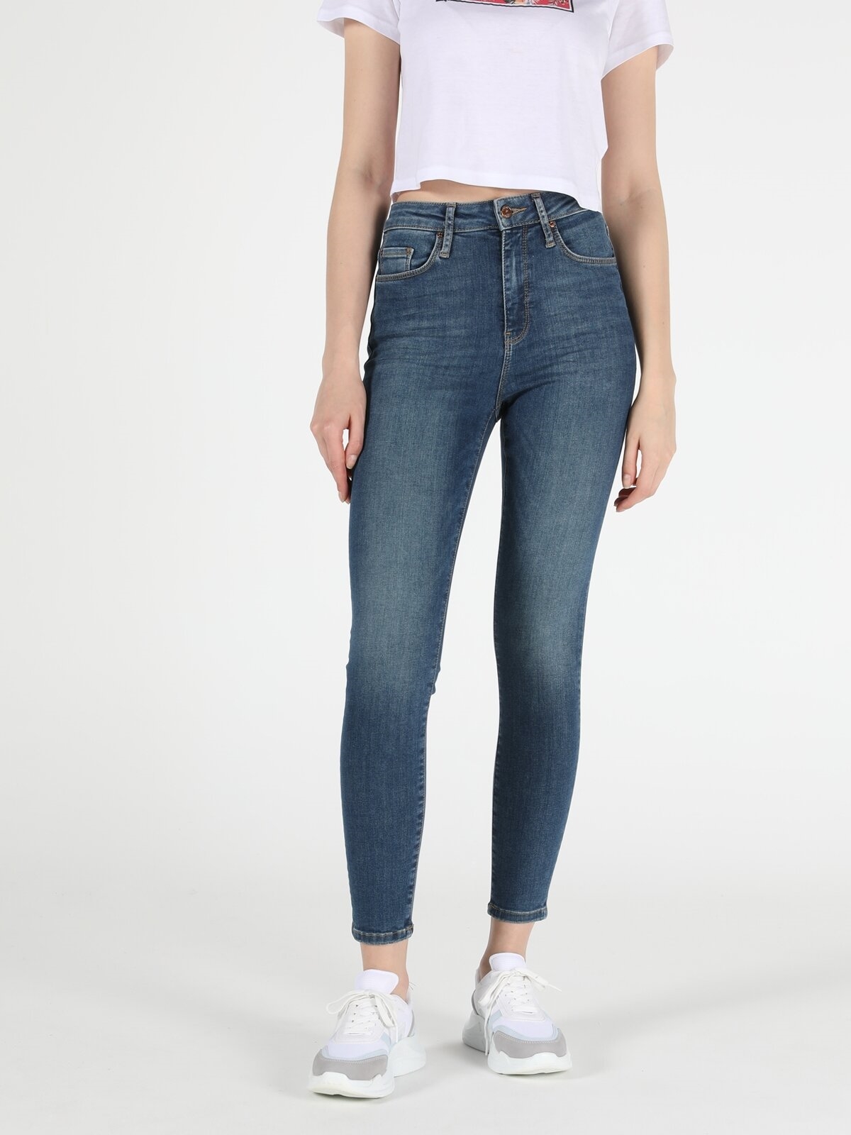 Colins 760 Dıana Yüksek Bel Dar Paça Super Slim Fit Jean Kadın Jean Pantolon. 4