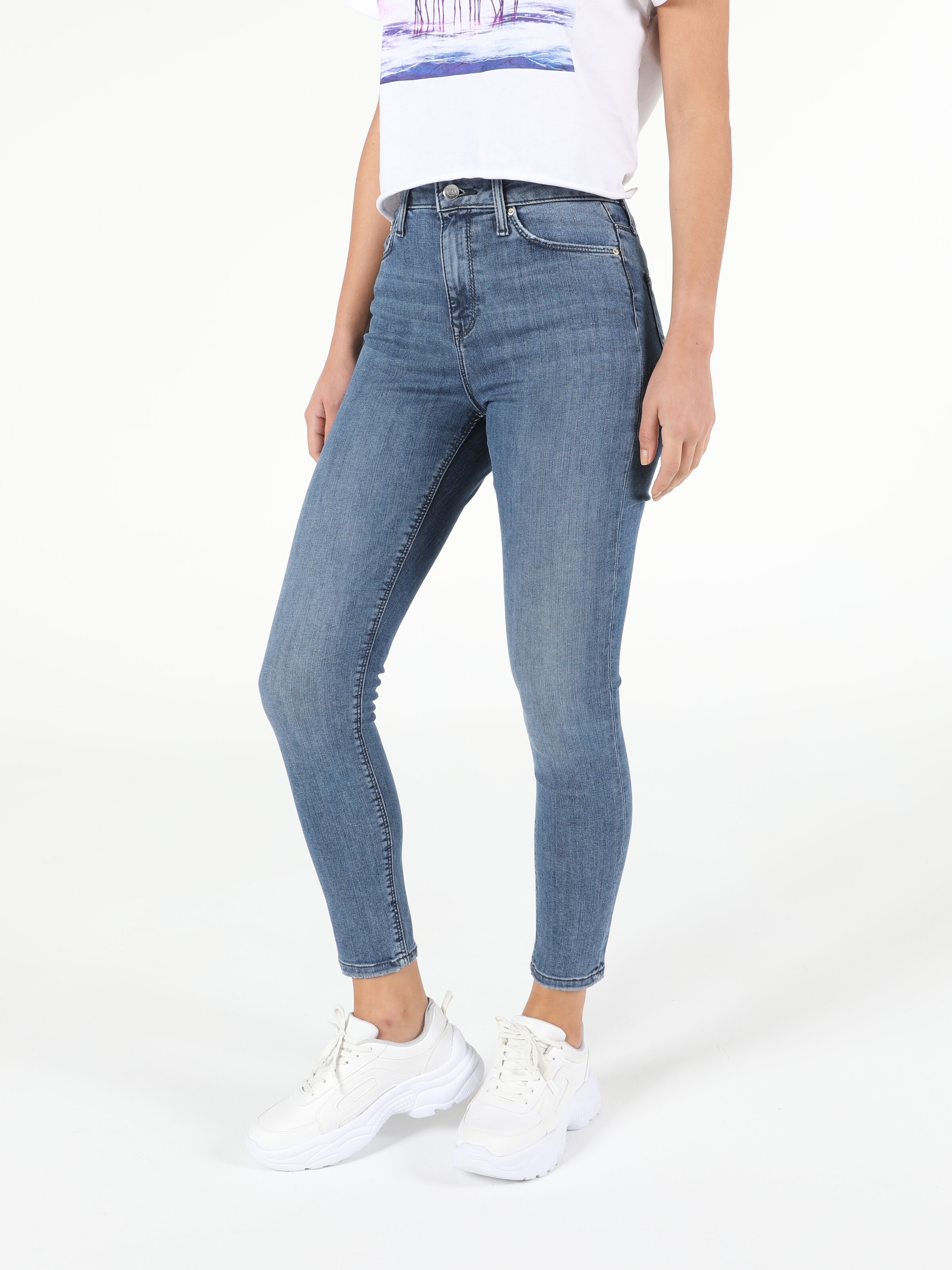 Colins 760 Dıana Orta Bel Dar Paça Super Slim Fit Jean Kadın Jean Pantolon. 4