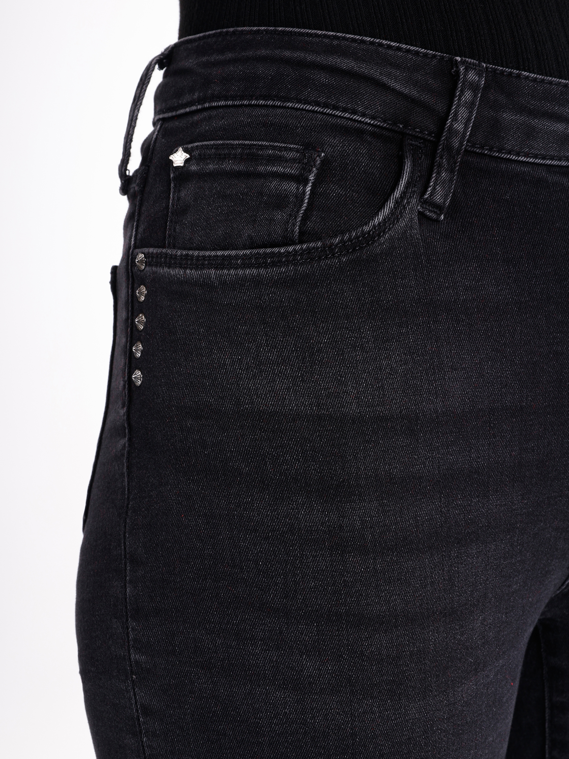 Slim Fit Normal Bel Düz Paça Jean Kadın Pantolon Cl1065293