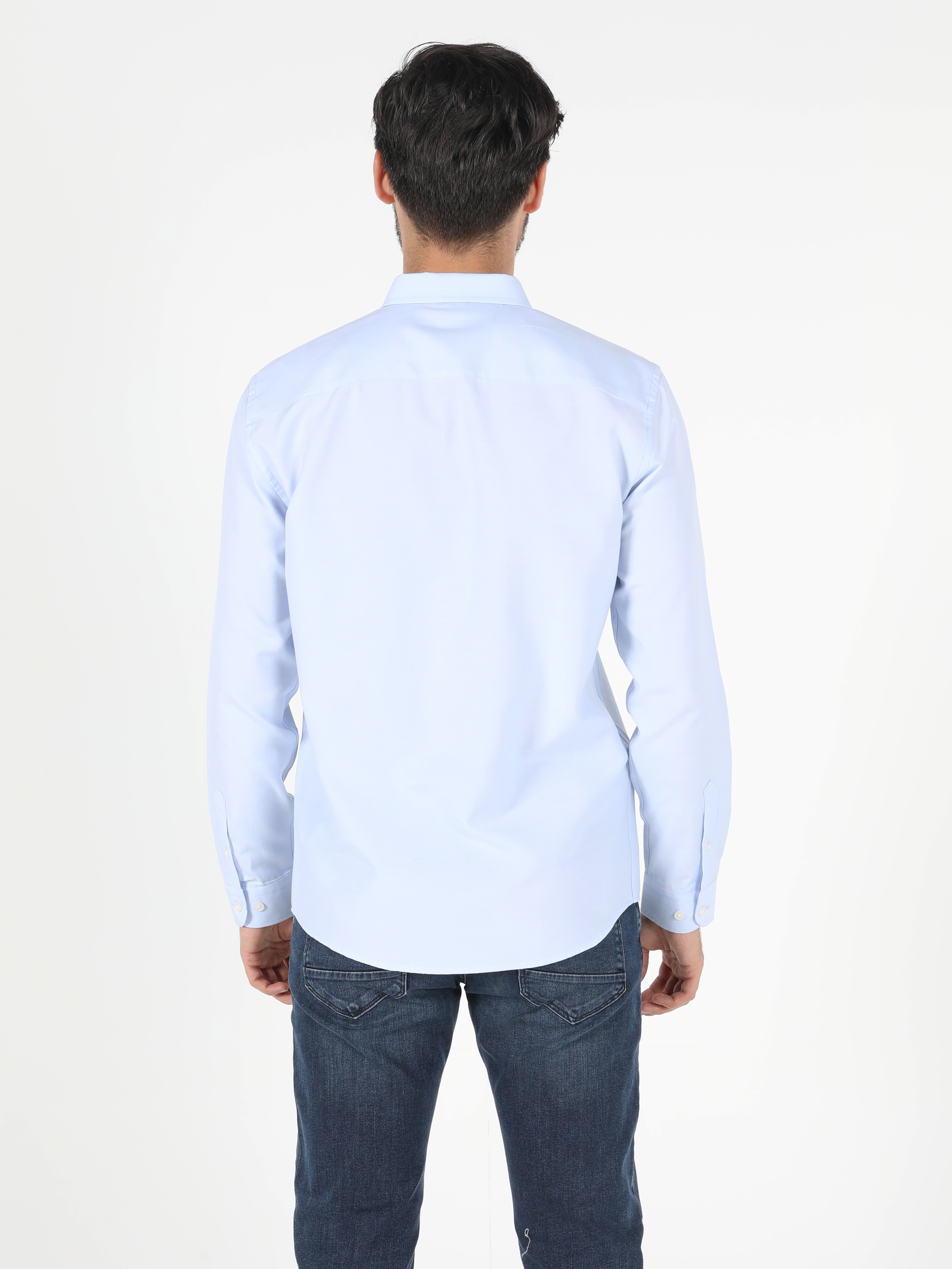 Colins Blue Men Long Sleeve Shirt. 2