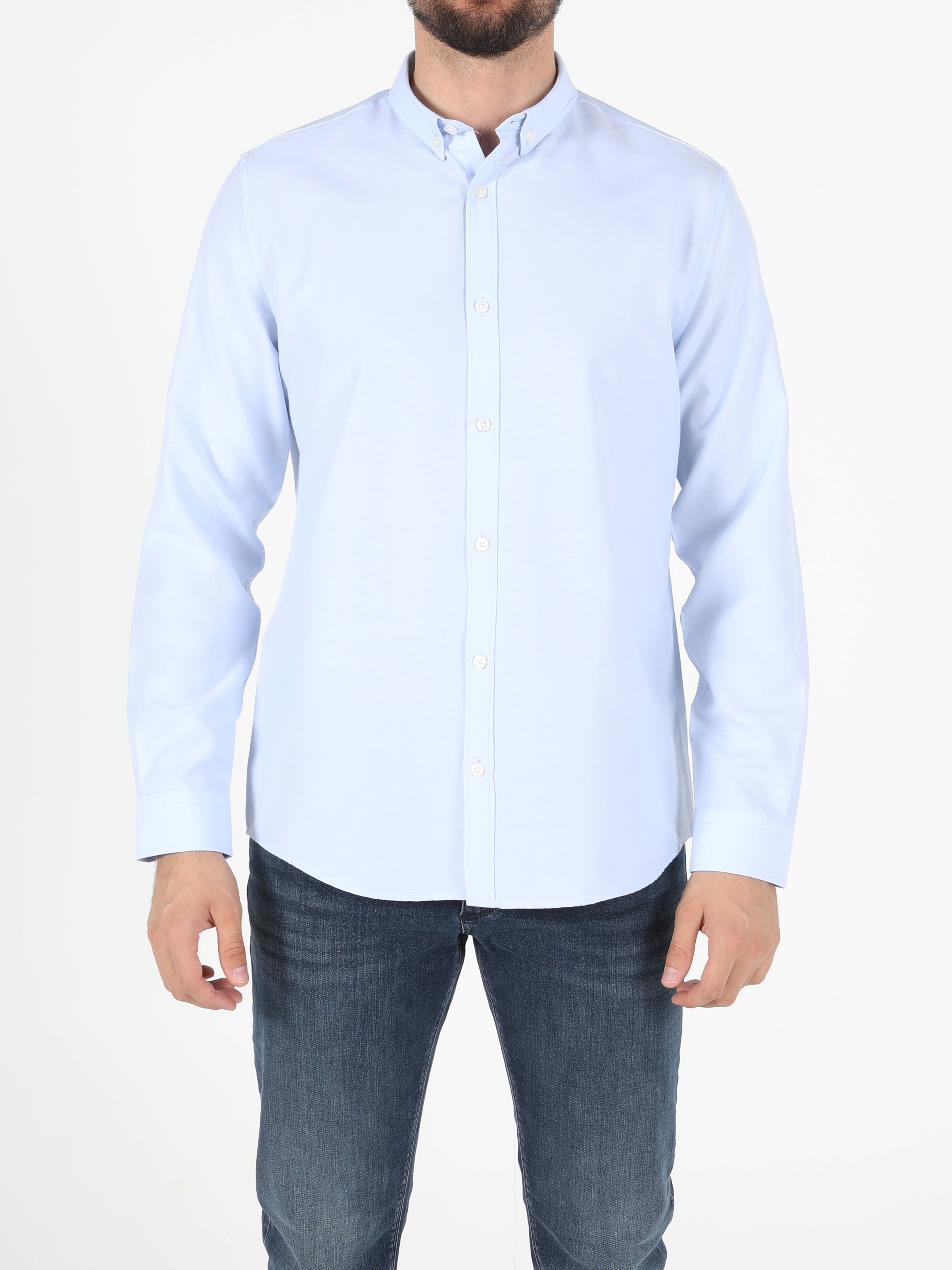 Colins Blue Men Long Sleeve Shirt. 3