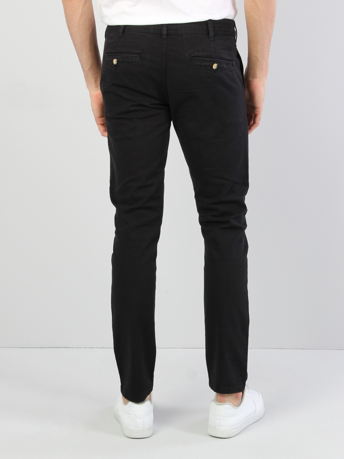 Slim Fit Orta Bel Düz Paça Erkek Siyah Pantolon Cl1028897
