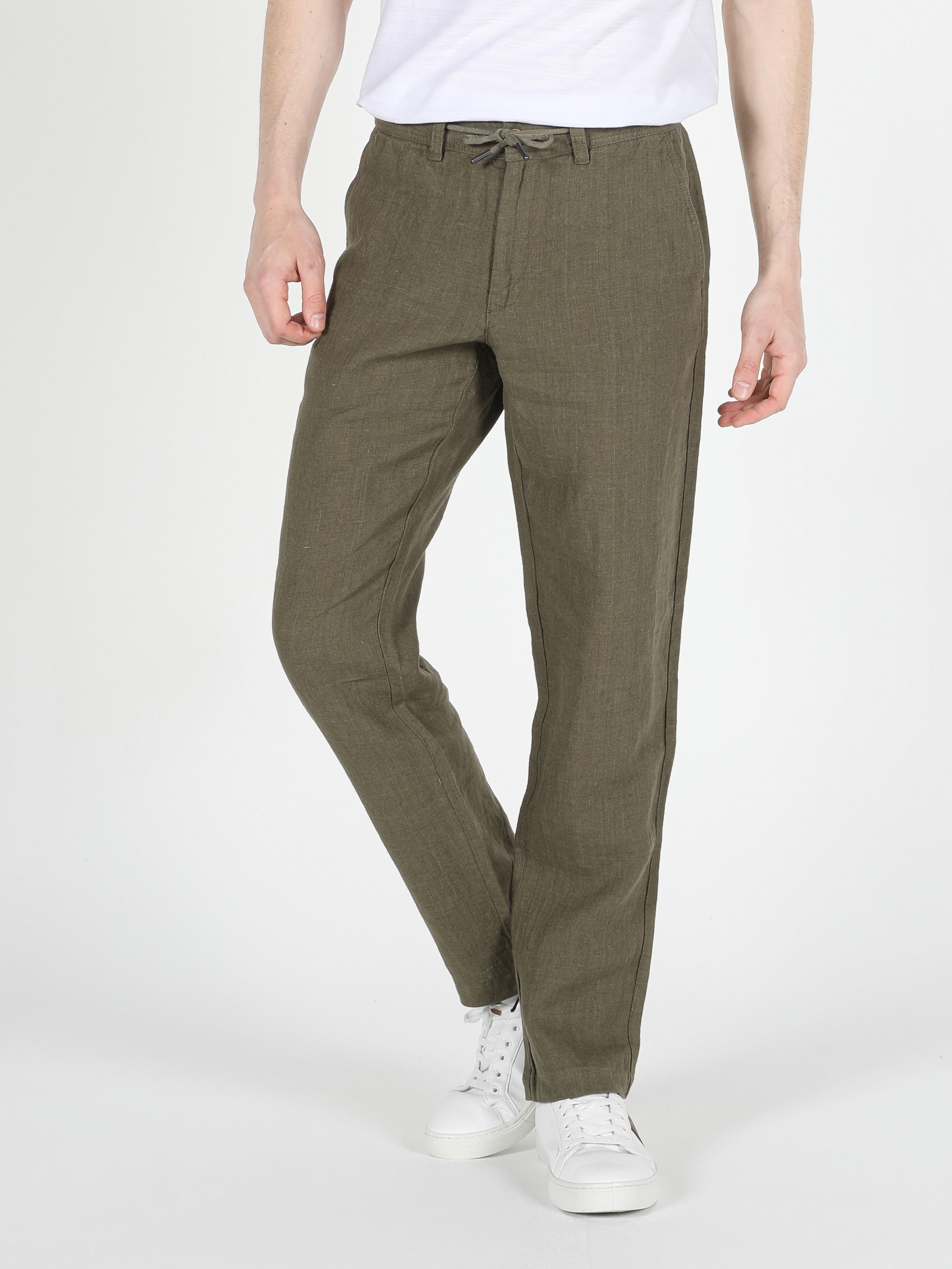 Colins Orta Bel Normal Kesim Düz Paça Yeşil Erkek Pantolon. 4