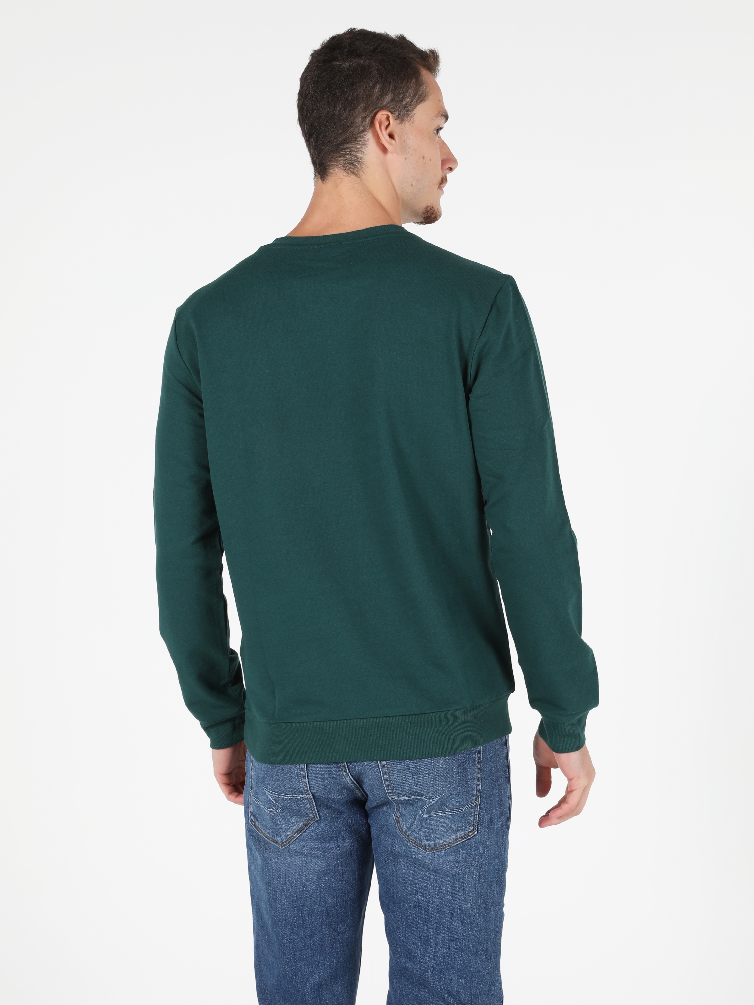 Colins Regular Fit Erkek Yeşil Sweatshirt. 2