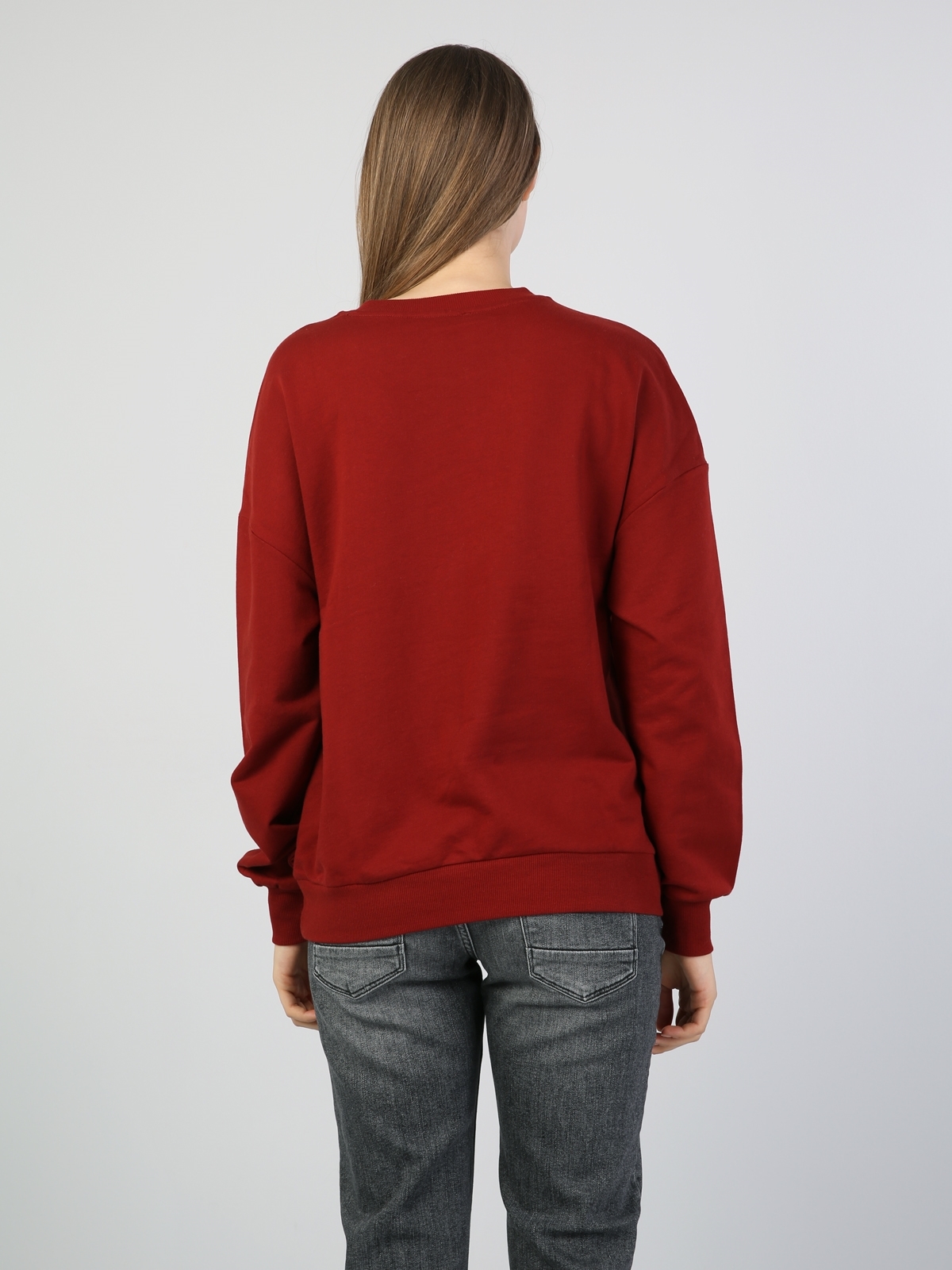  Regular Fit  Kadın Bordo Sweatshirt