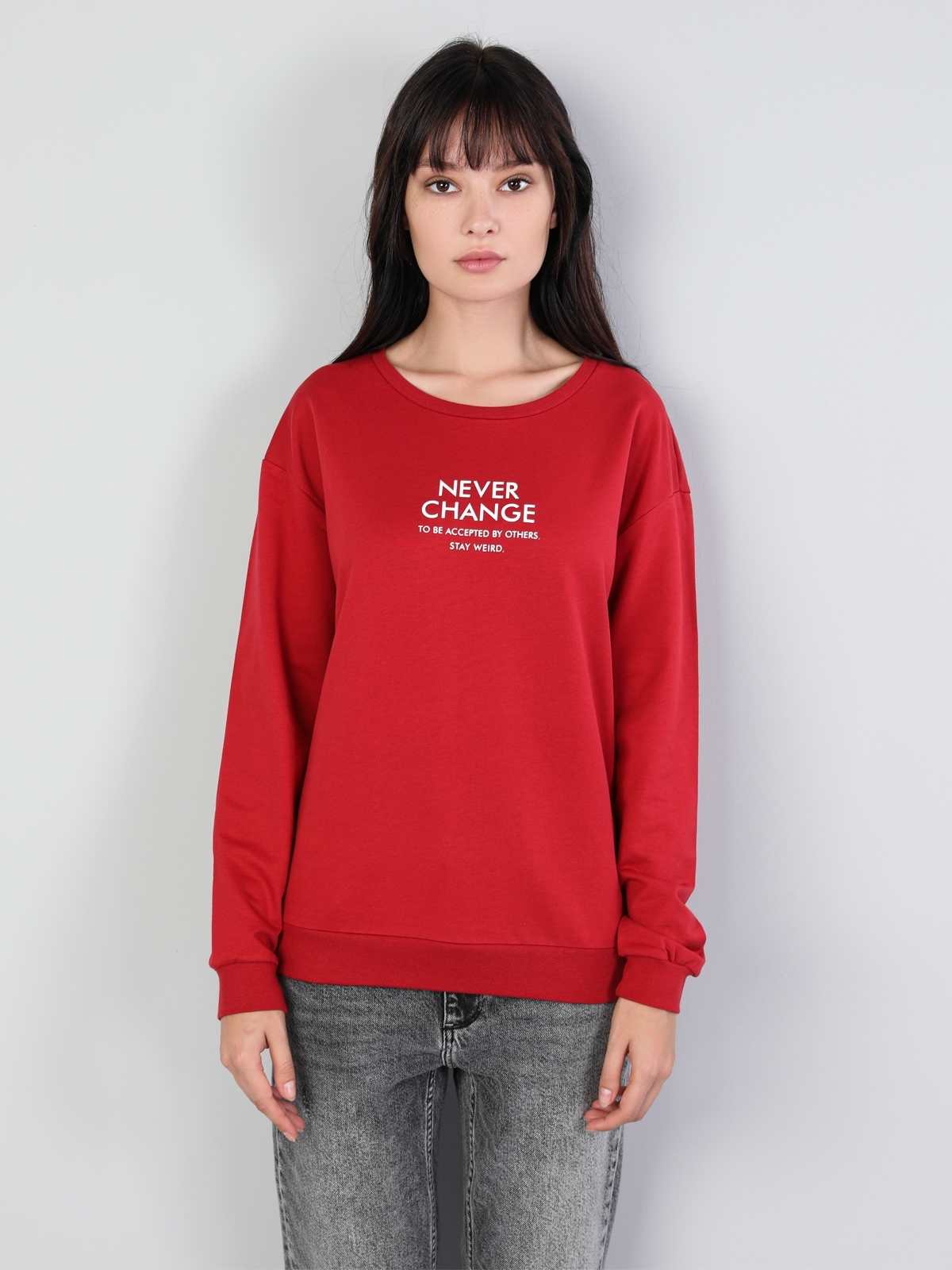  Regular Fit  Kadın Kırmızı Sweatshirt