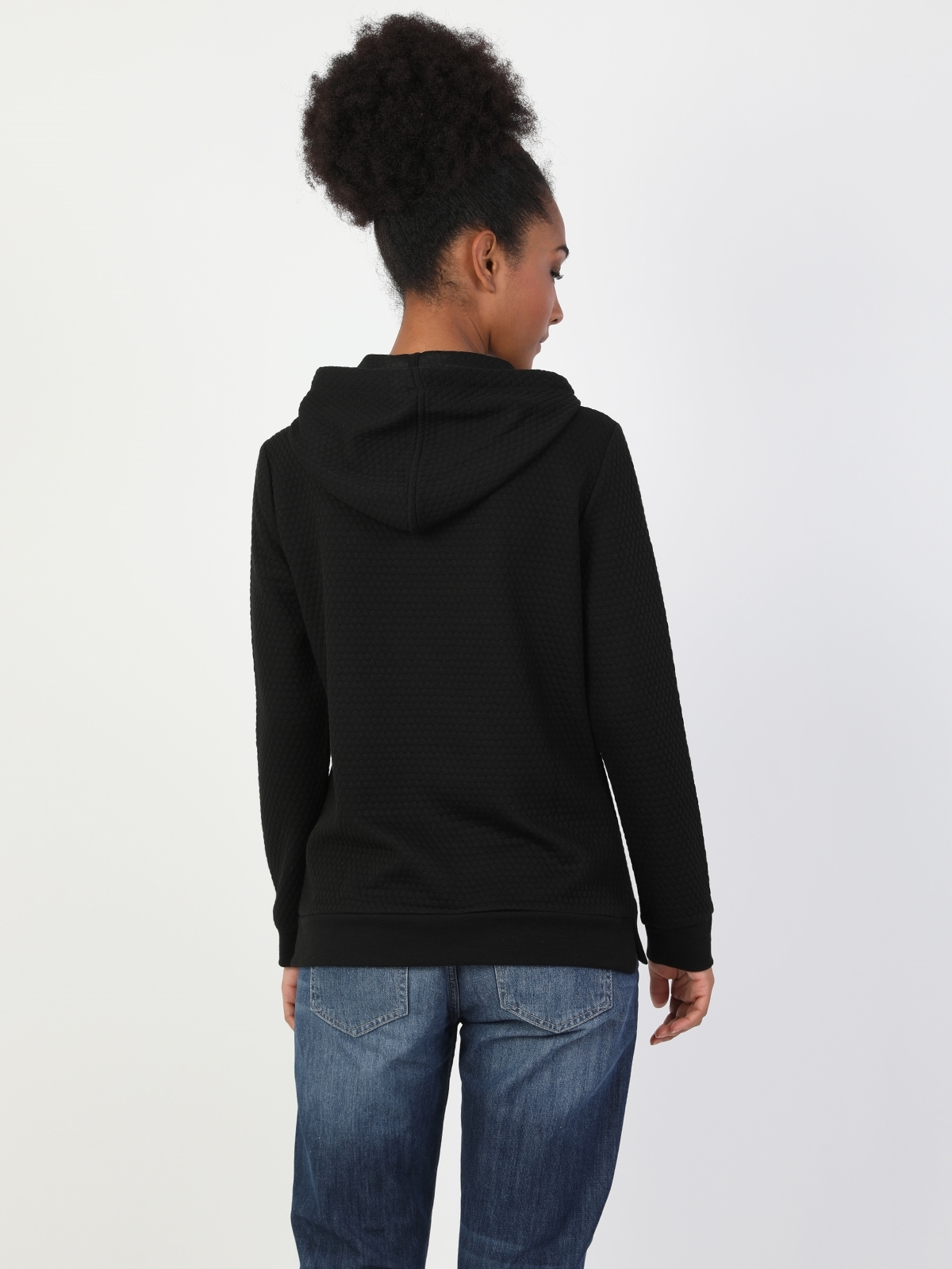 Regular Fit Kadın Siyah Sweatshirt