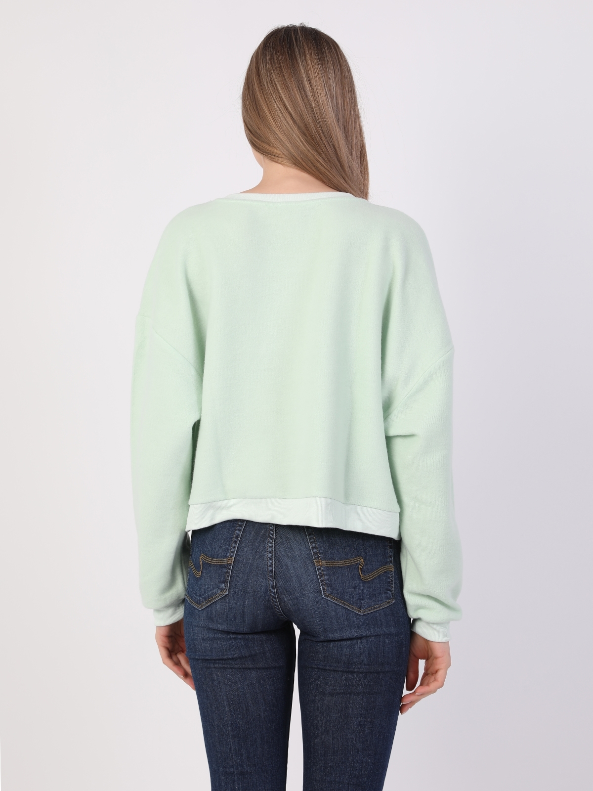 Regular Fit Kadın Yeşil Sweatshirt