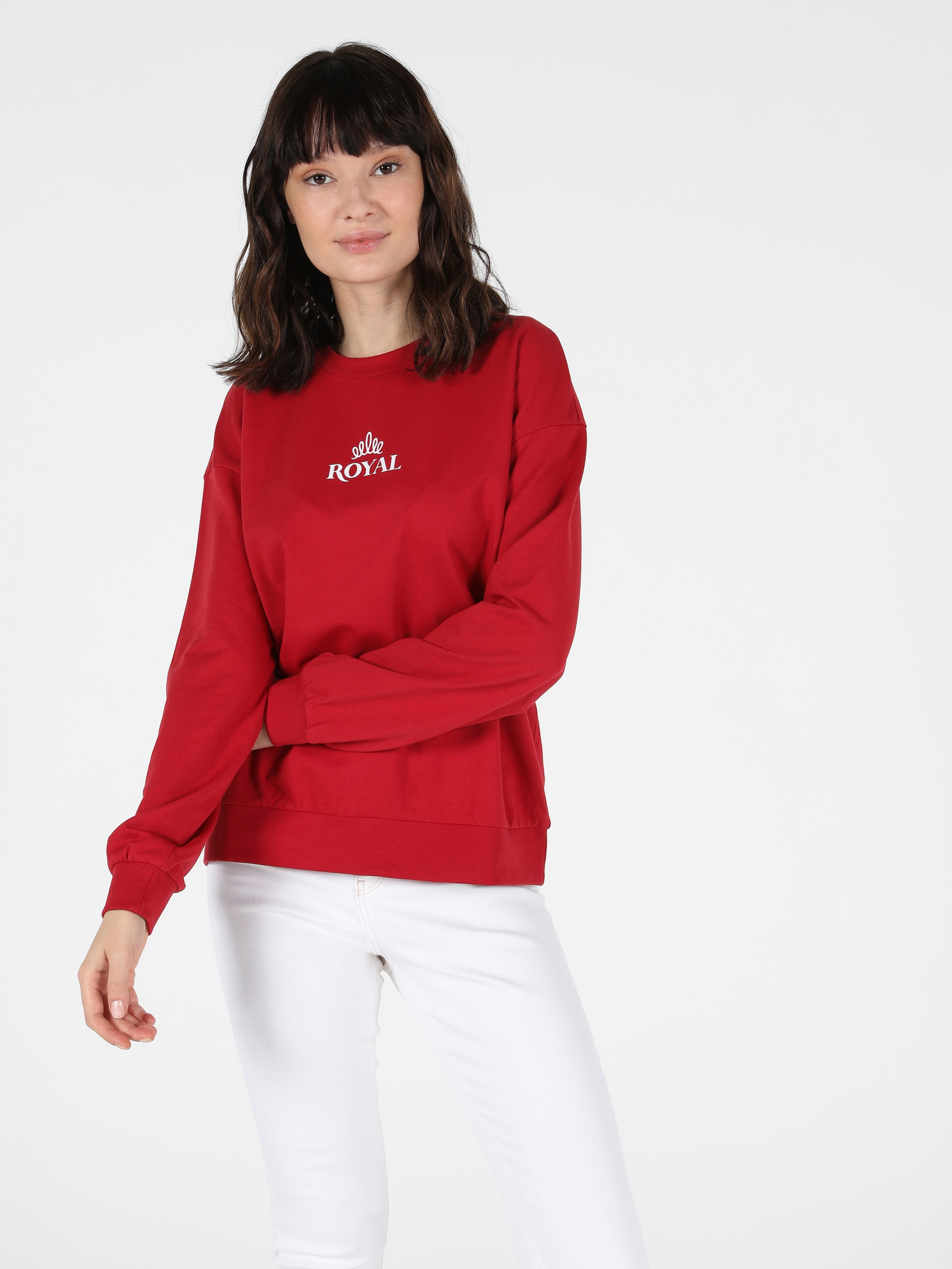 Colins Regular Fit Kırmızı Kadın Sweatshirt. 3