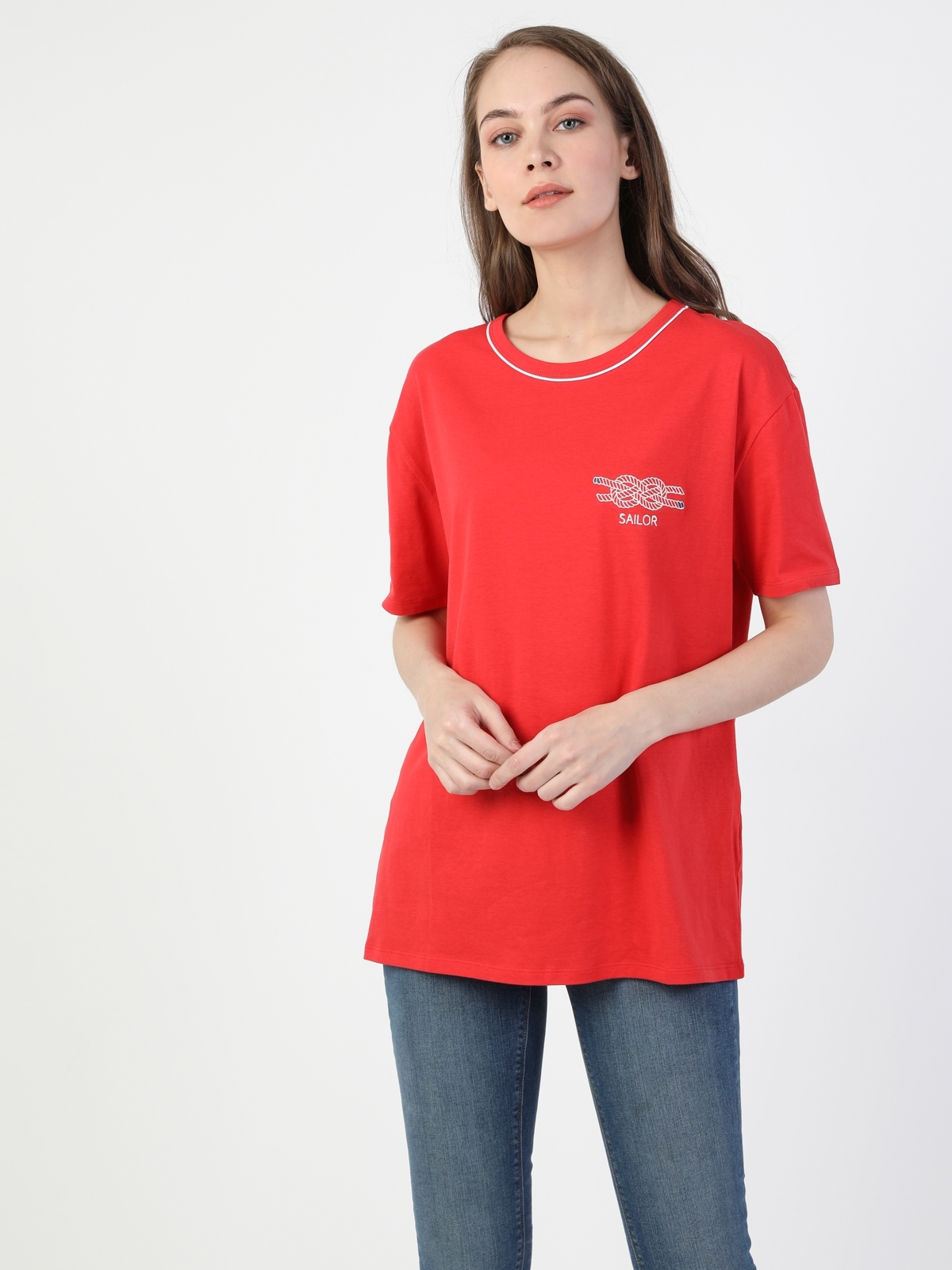 Colins Red Woman Short Sleeve Tshirt. 3