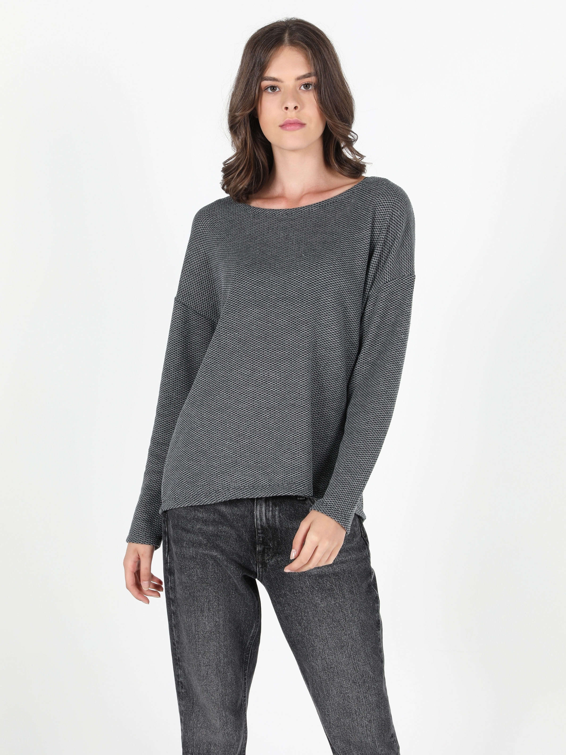 Colins Anthracıte Woman Long Sleeve Tshirt. 4