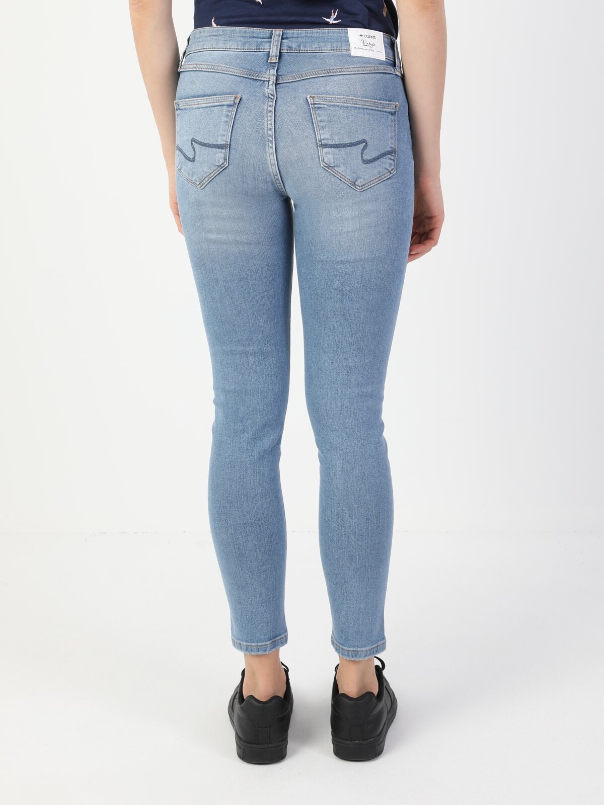 759 Lara Orta Bel Dar Paça Super Slim Fit Kadın Jean Pantolon