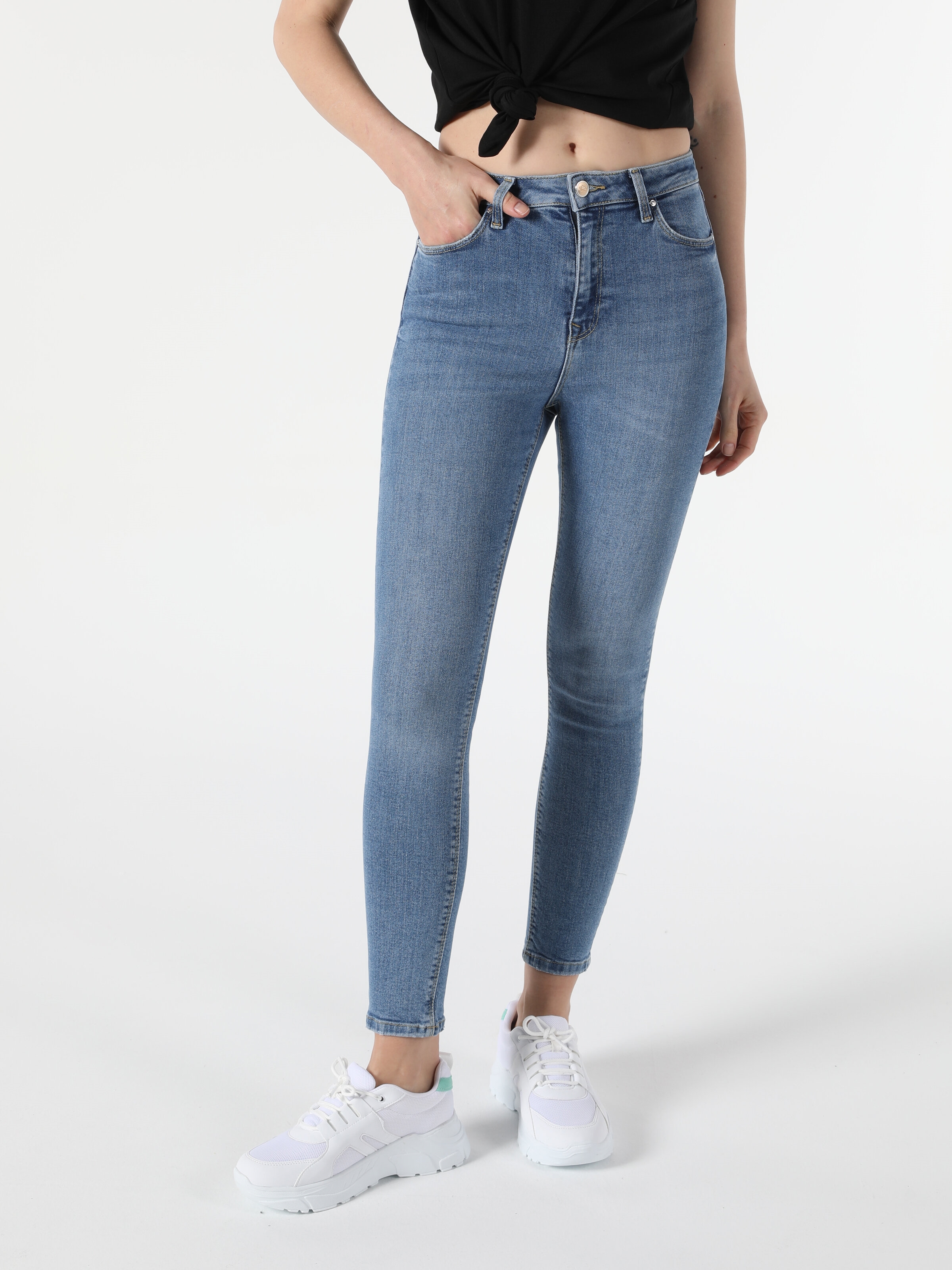 Colins 760 Dıana Yüksek Bel Dar Paça Super Slim Fit Kadın Jean Pantolon. 3