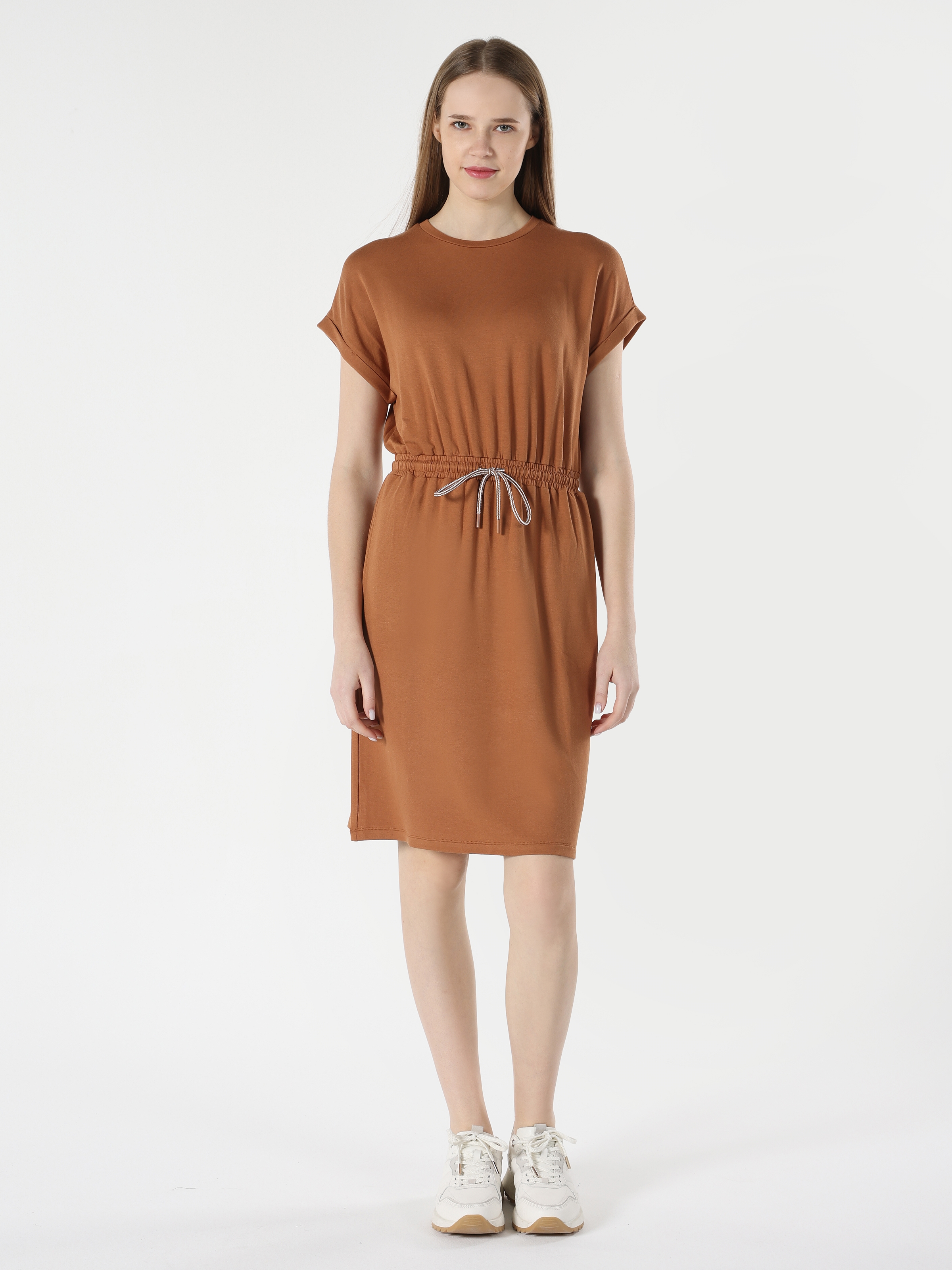 Colins Regular Fit Kahverengi Kadın Elbise. 4