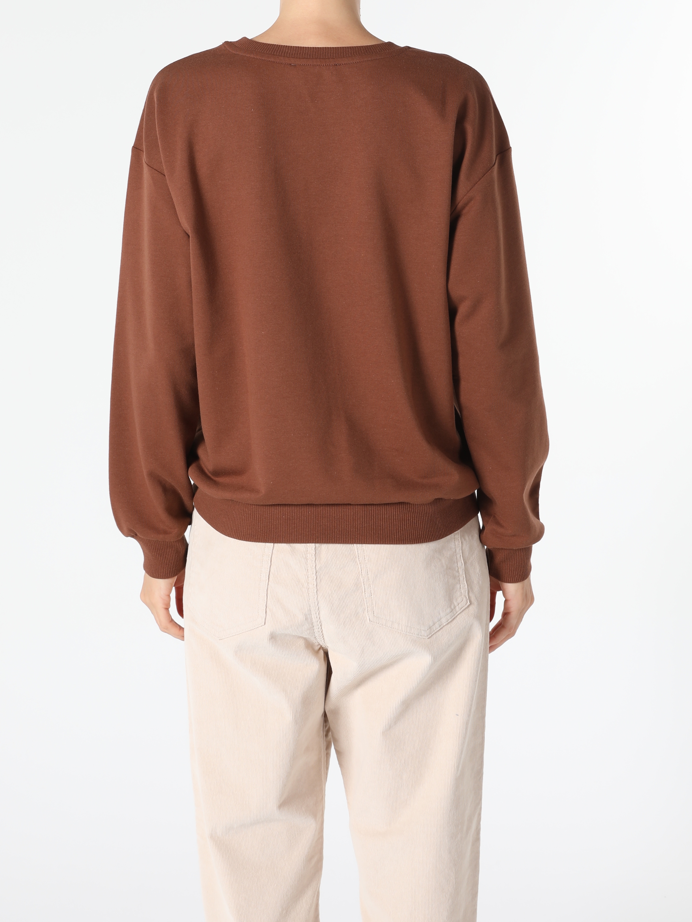 Regular Fit Kahverengi Kadın Sweatshirt