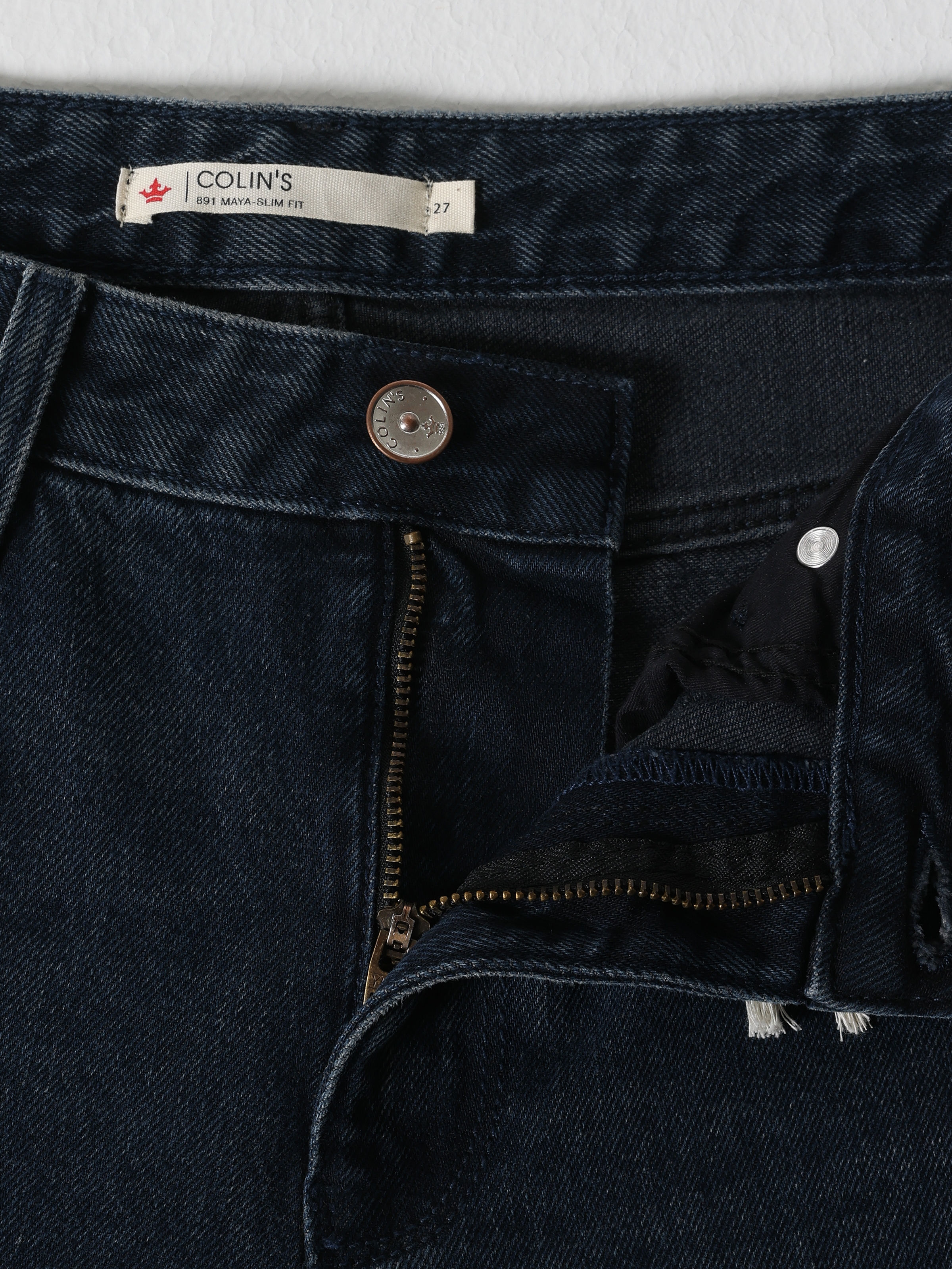 Colins 891 Maya Slim Fit Orta Bel Daralan Paça Koyu Mavi Kadın Pantolon. 8
