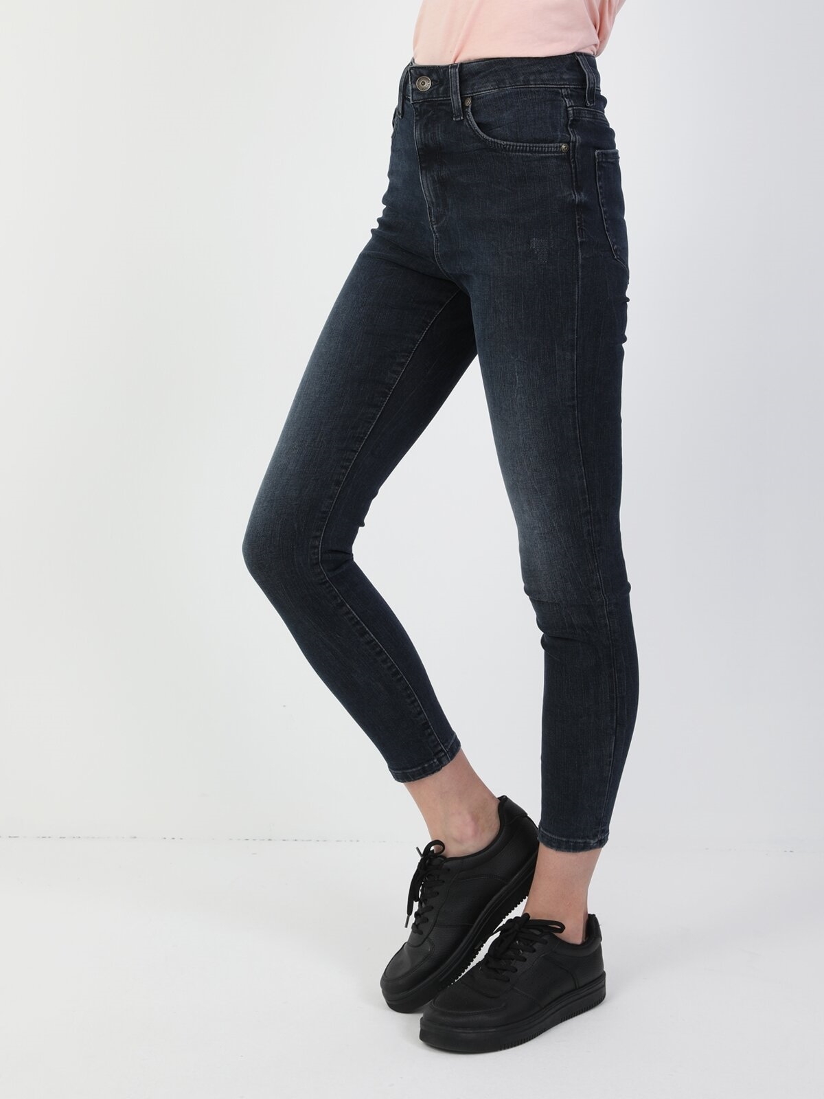 760 Dıana Yüksek Bel Dar Paça Super Slim Fit Koyu Mavi Kadın Jean Pantolon Cl1048922