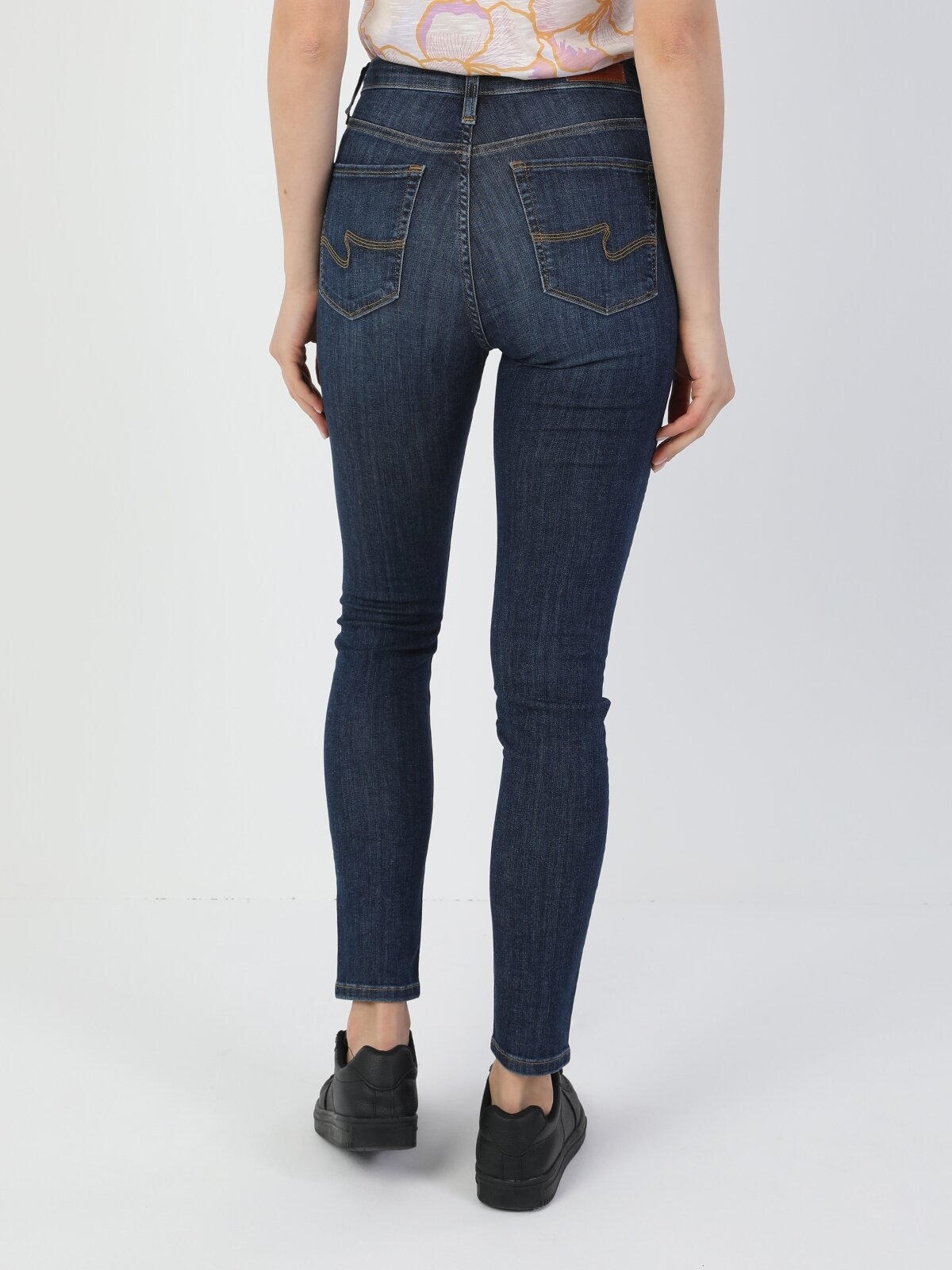 760 Dıana Yüksek Bel Dar Paça Super Slim Fit Koyu Mavi Kadın Jean Pantolon Cl1049657