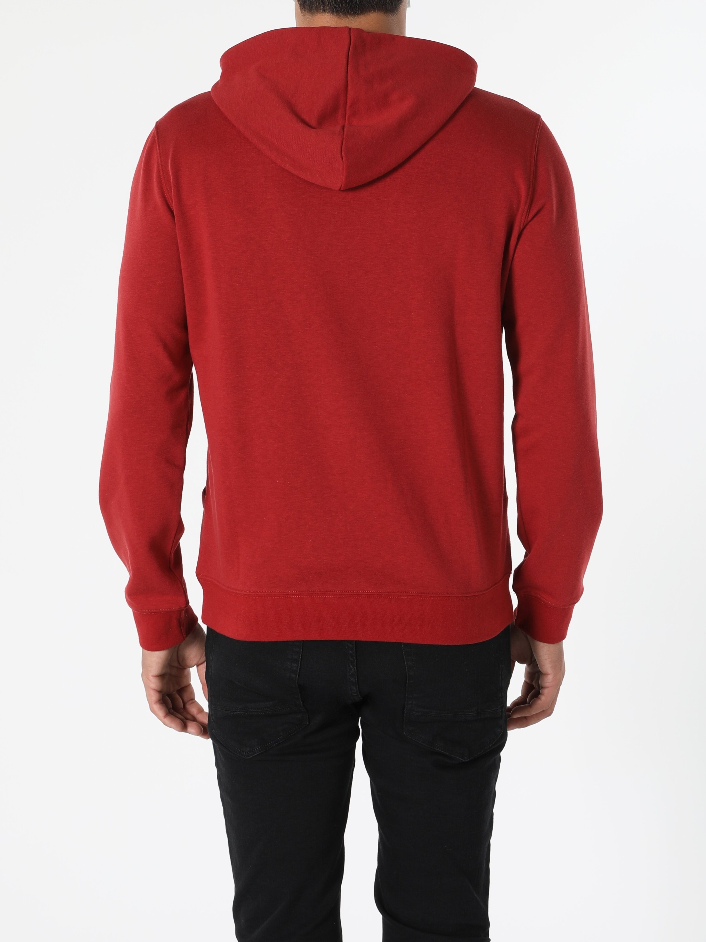 Regular Fit Kapüşonlu Kırmızı Erkek Sweatshirt Cl1055785