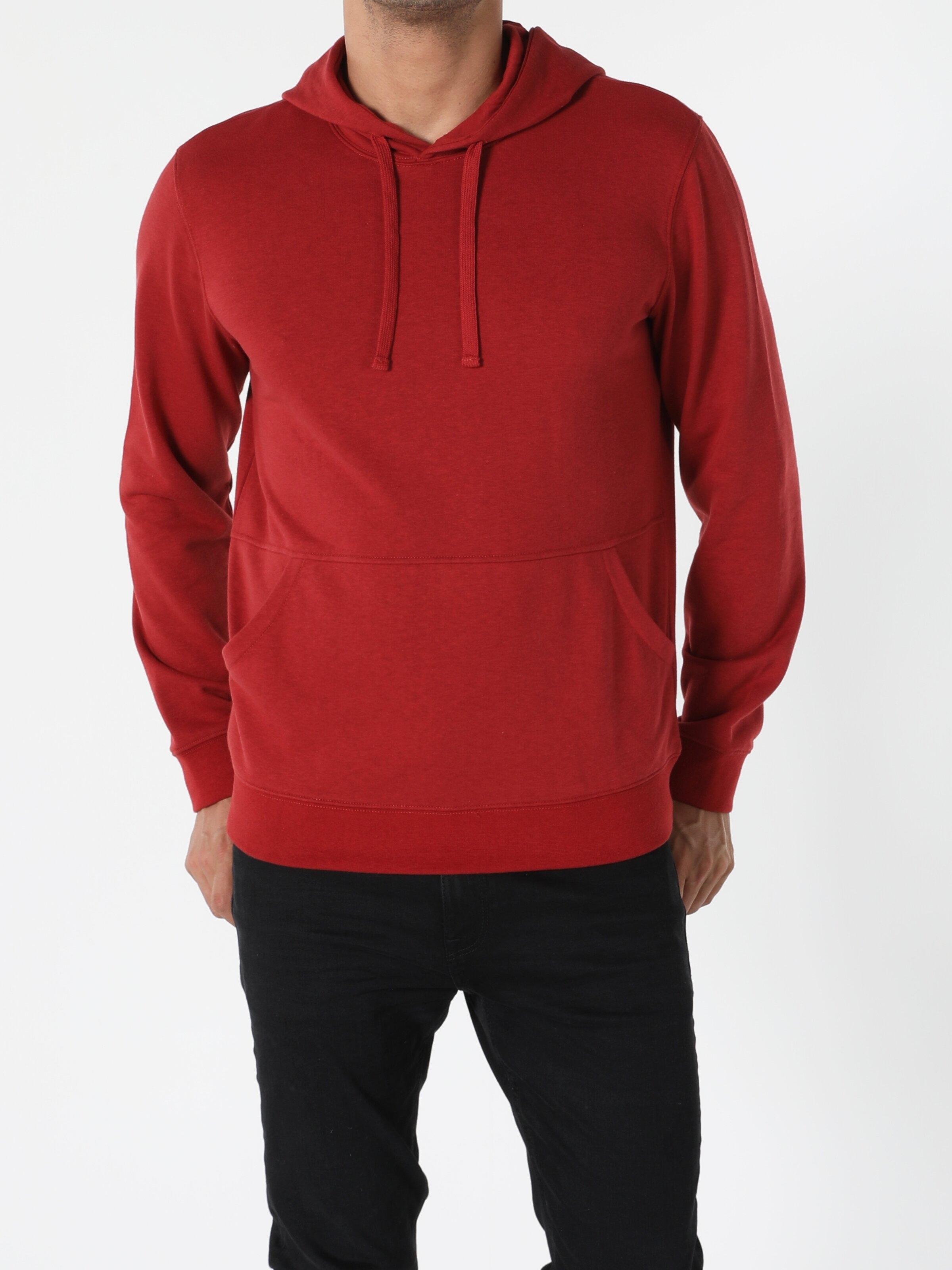 Colins Regular Fit Kapüşonlu Kırmızı Erkek Sweatshirt. 4
