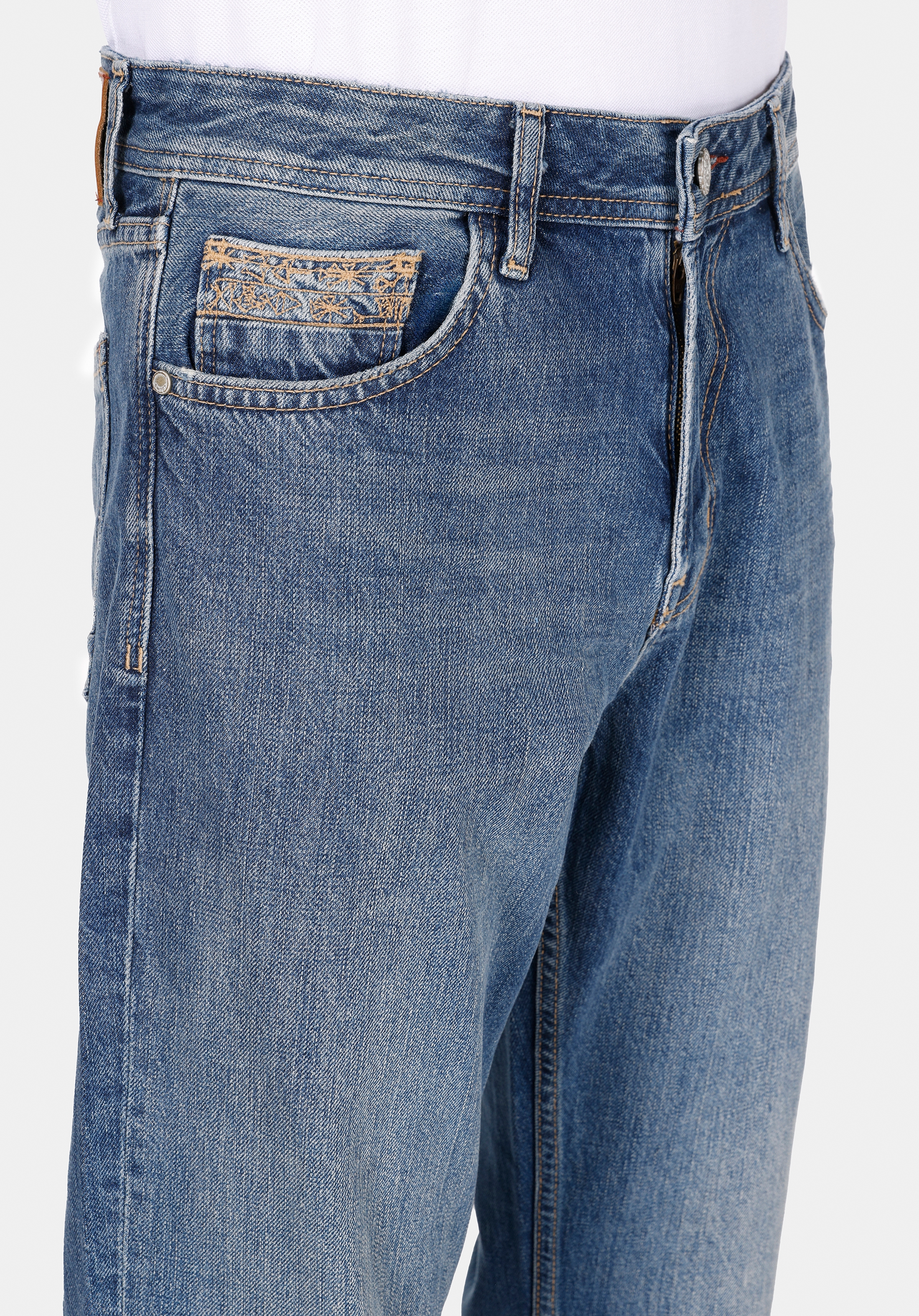 045 Davıd Regular Fit Orta Bel Düz Paça Erkek Mavi Jean Pantolon Cl1072210