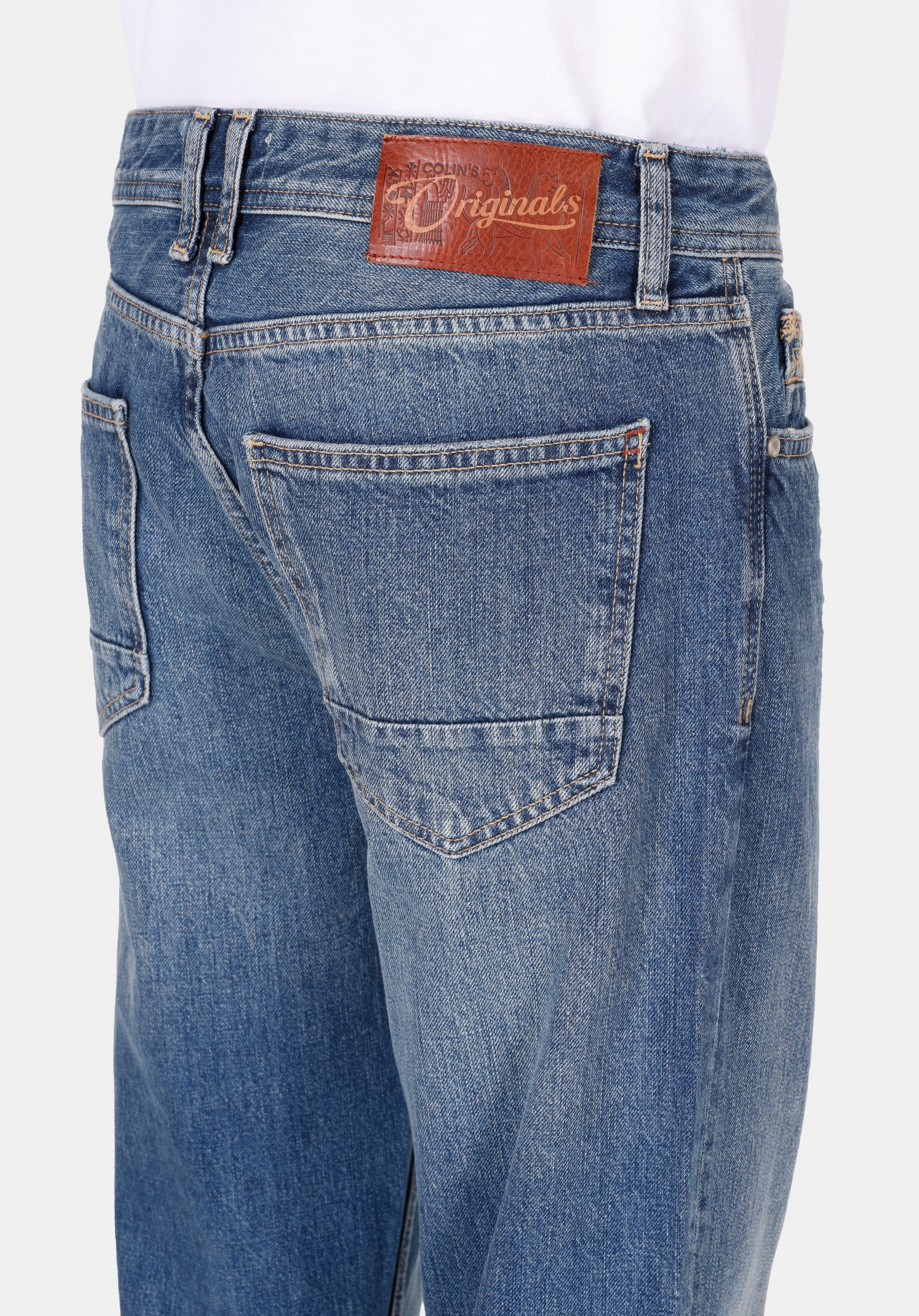 045 Davıd Regular Fit Orta Bel Düz Paça Erkek Mavi Jean Pantolon Cl1072210