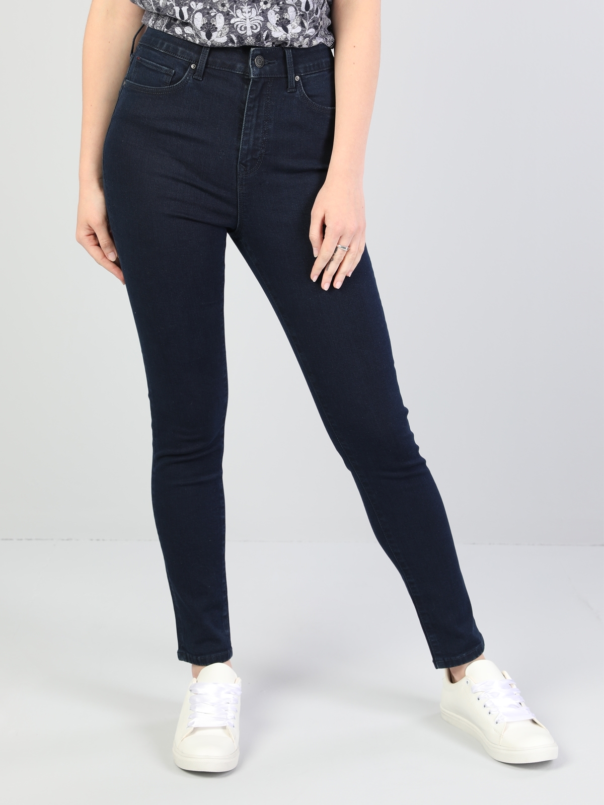Colins 760 Dıana Yüksek Bel Dar Paça Super Slim Fit Mavi Kadın Jean Pantolon. 5