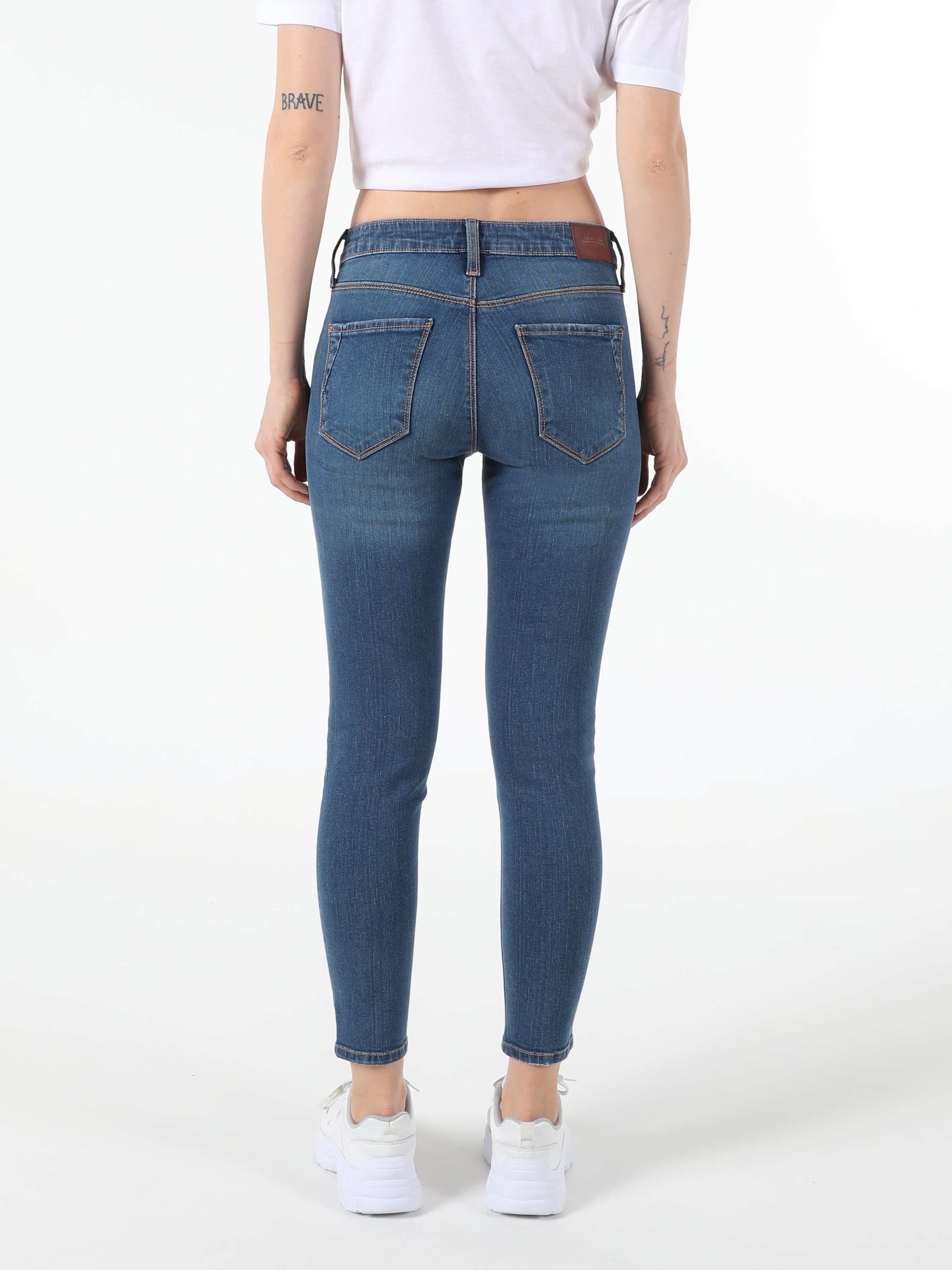 759 Lara Super Slim Fit Orta Bel Dar Paça Kadın Mavi Jean Pantolon Cl1053508