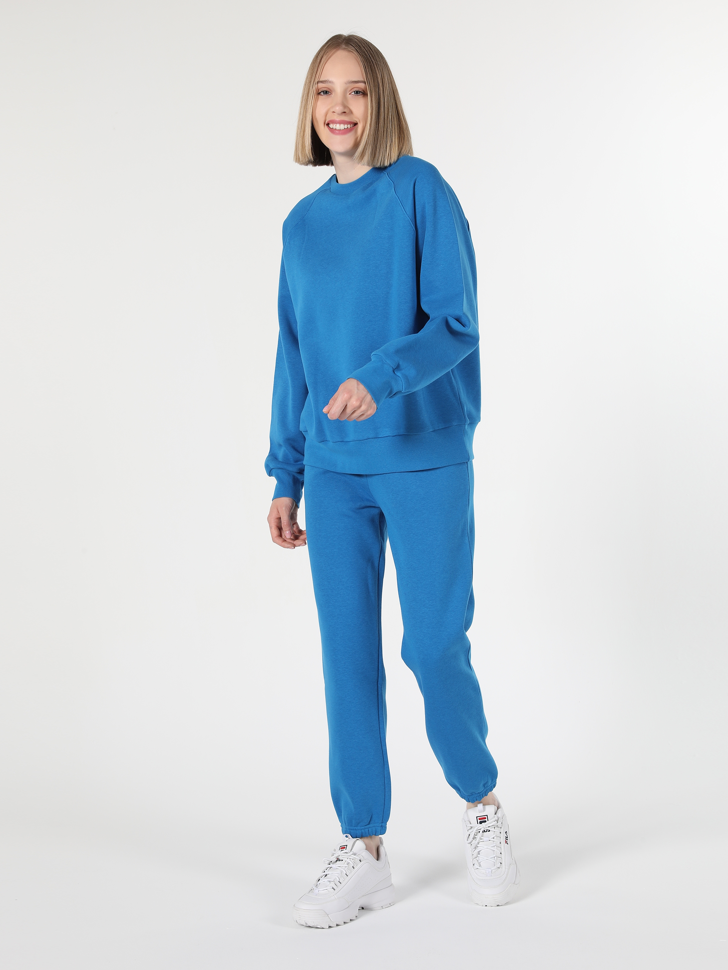 Comfort Fit Normal Kesim Mavi Kadın Sweatshirt Cl1060307