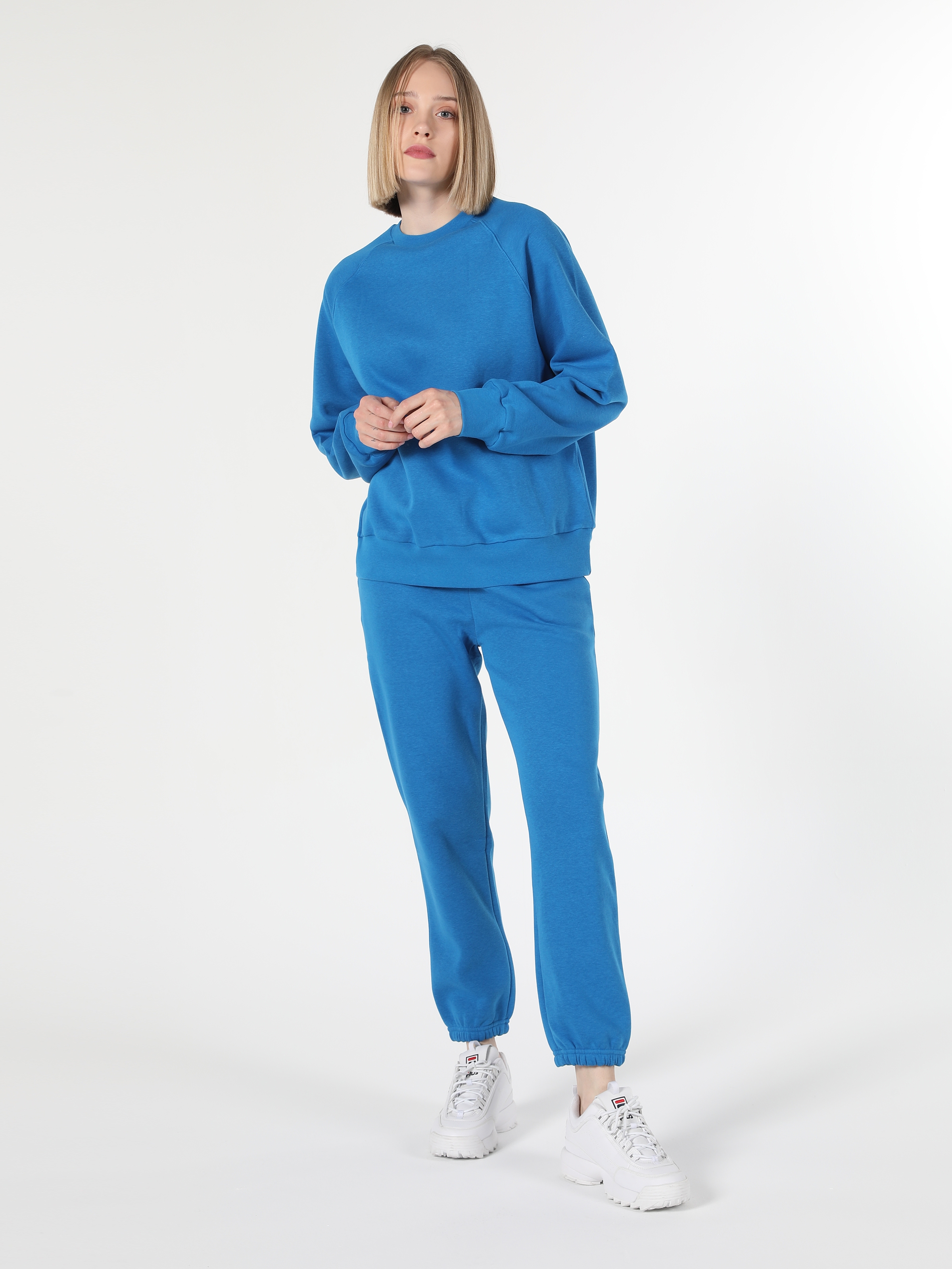 Comfort Fit Normal Kesim Mavi Kadın Sweatshirt Cl1060307