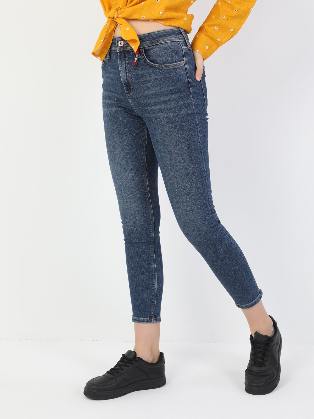 760 Dıana Yüksek Bel Dar Paça Super Slim Fit Mavi Kadın Jean Pantolon