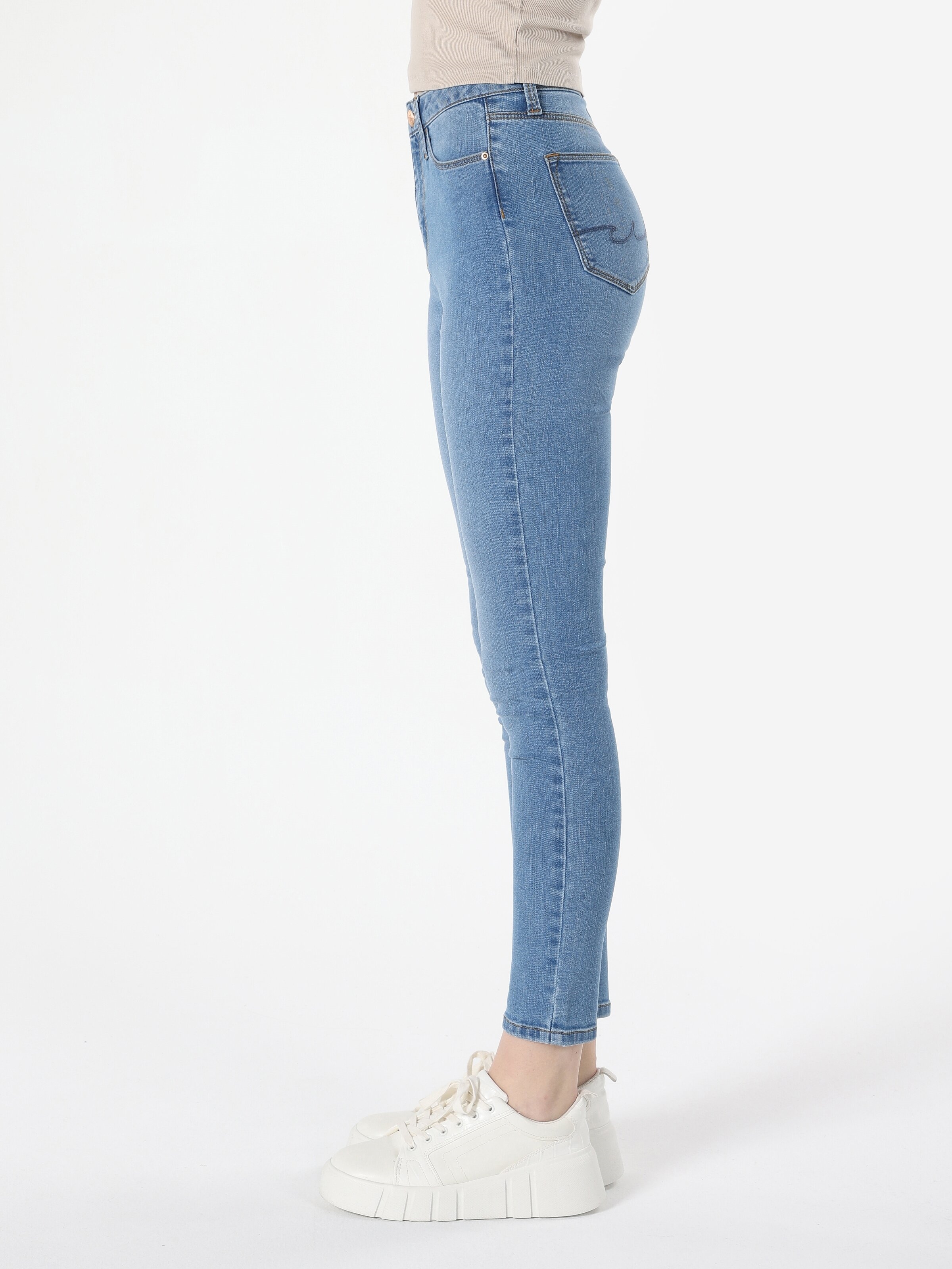 760 Diana Yüksek Bel Dar Paça Süper Slim Fit Mavi Kadın Jean Pantolon Cl1048828