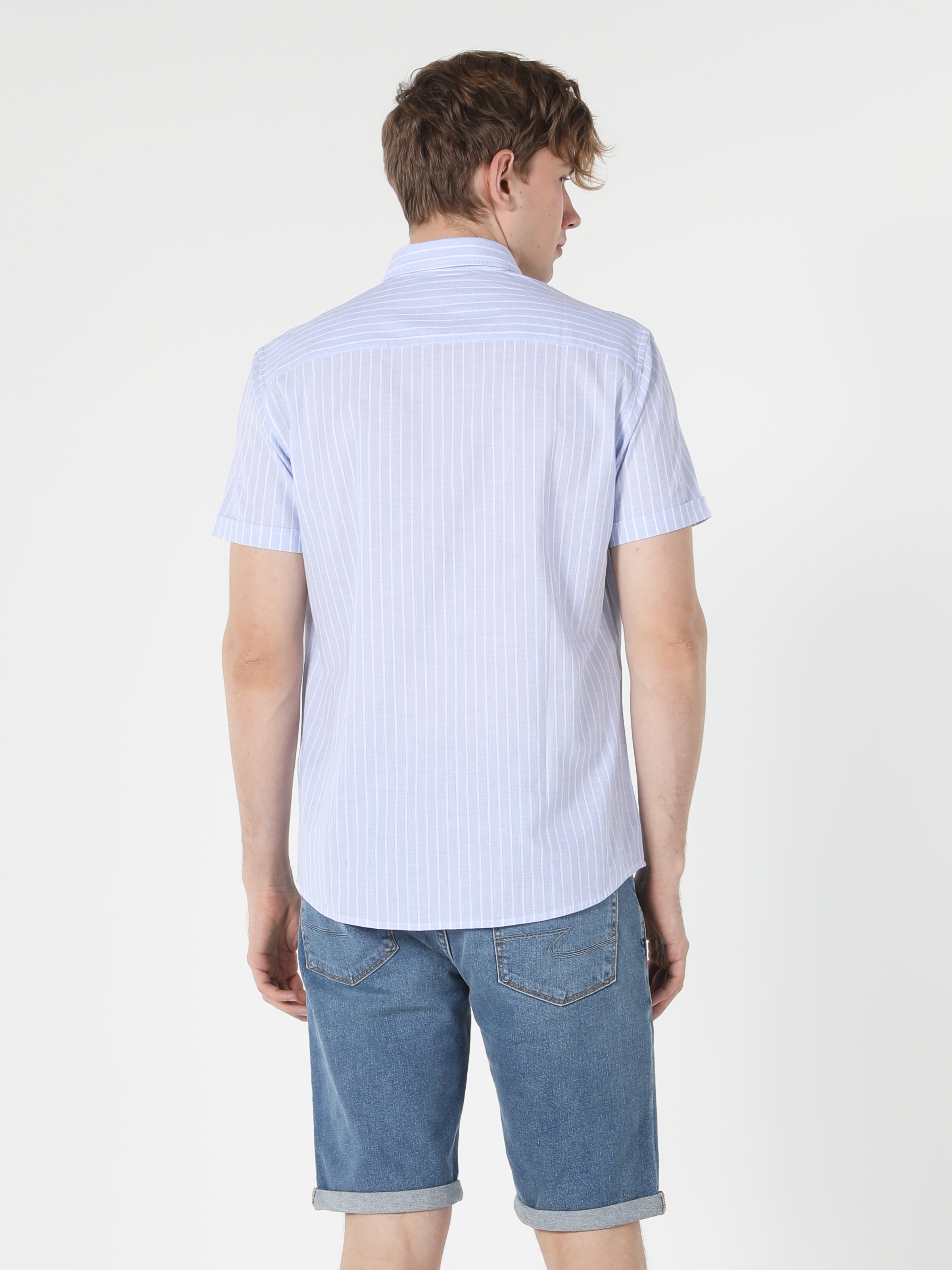 Mavi Regular Fit Shirt Neck Erkek Kısa Kol Gömlek Cl1054711