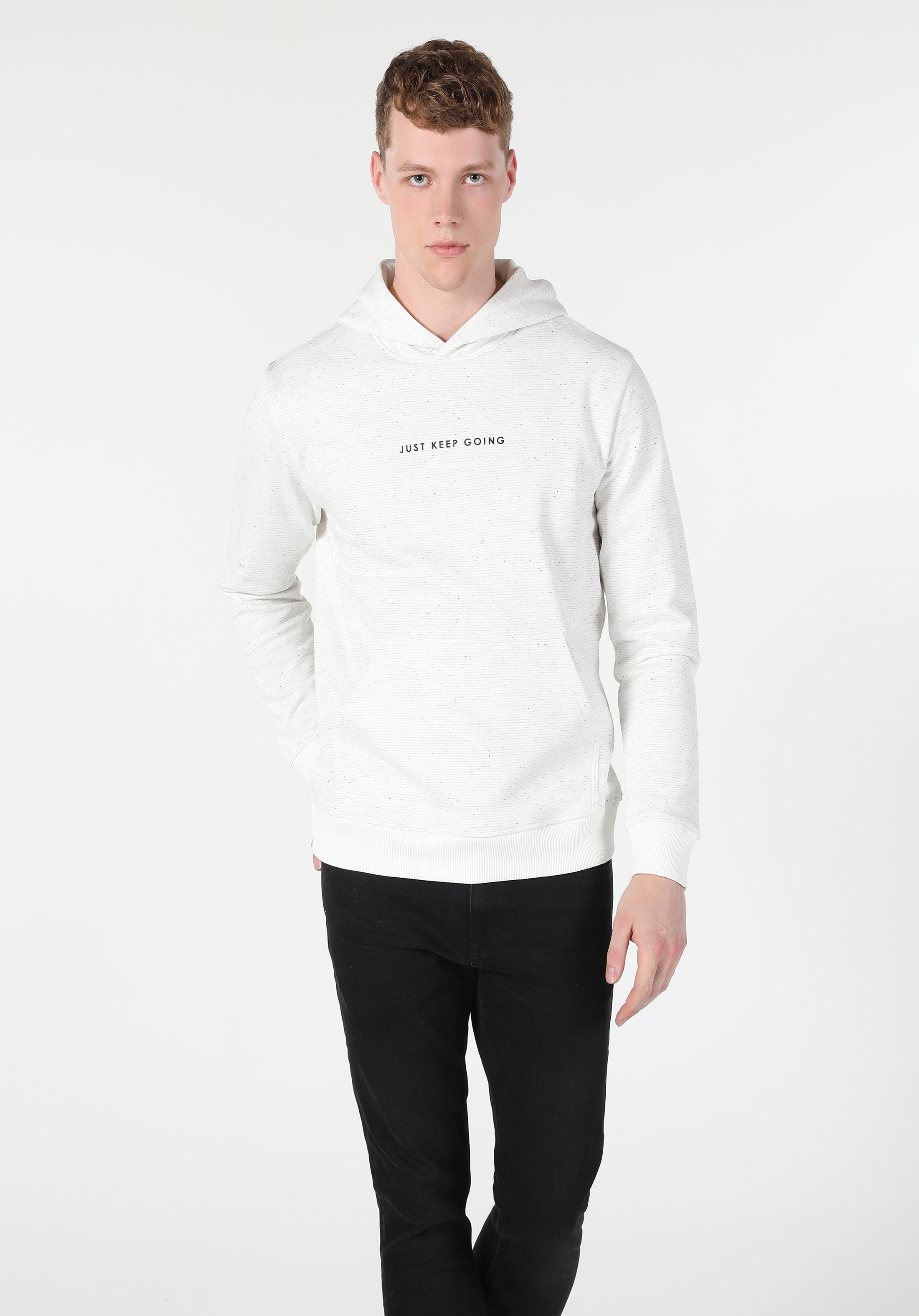 Beyaz Erkek Sweatshirt