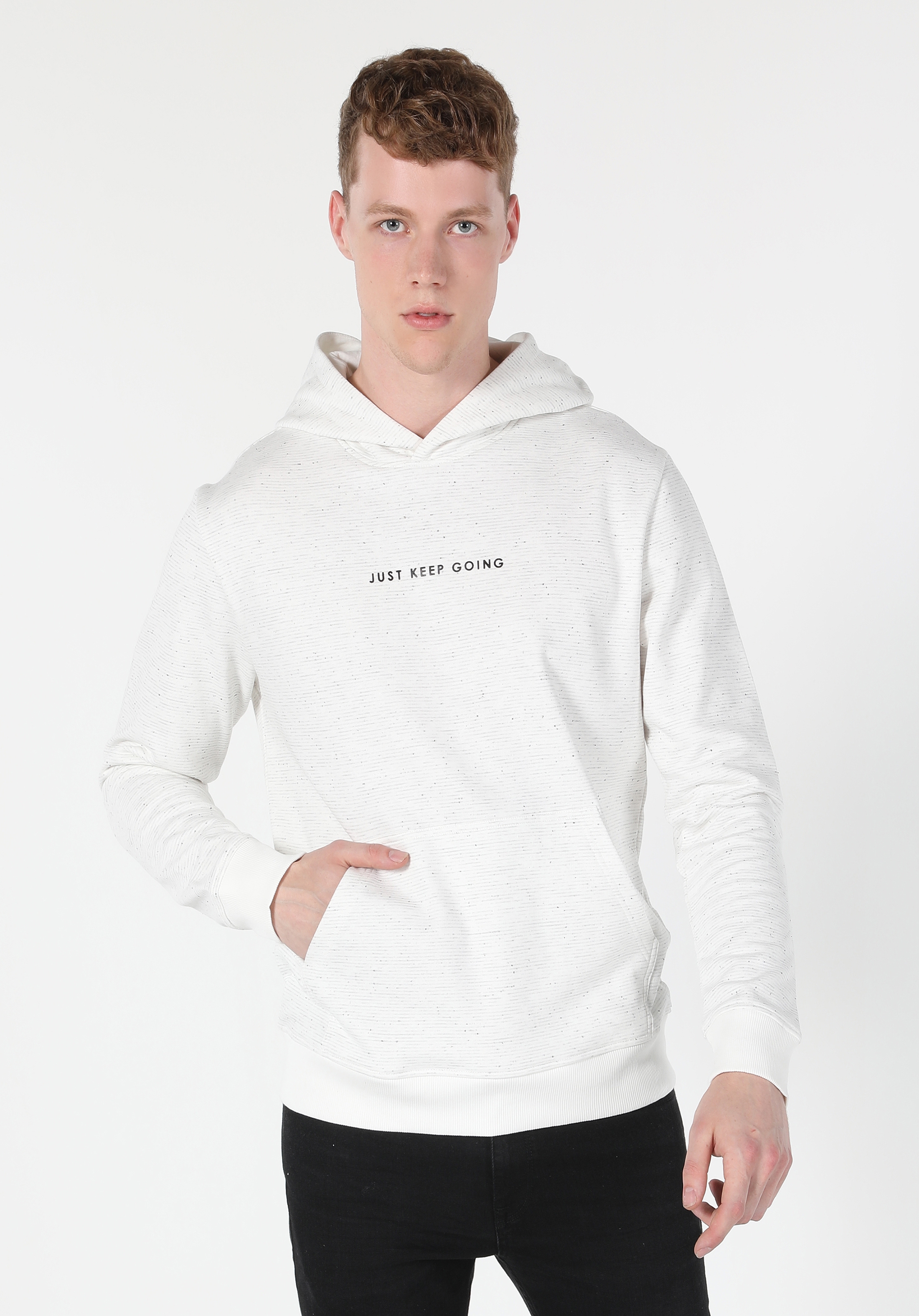 Beyaz Erkek Sweatshirt