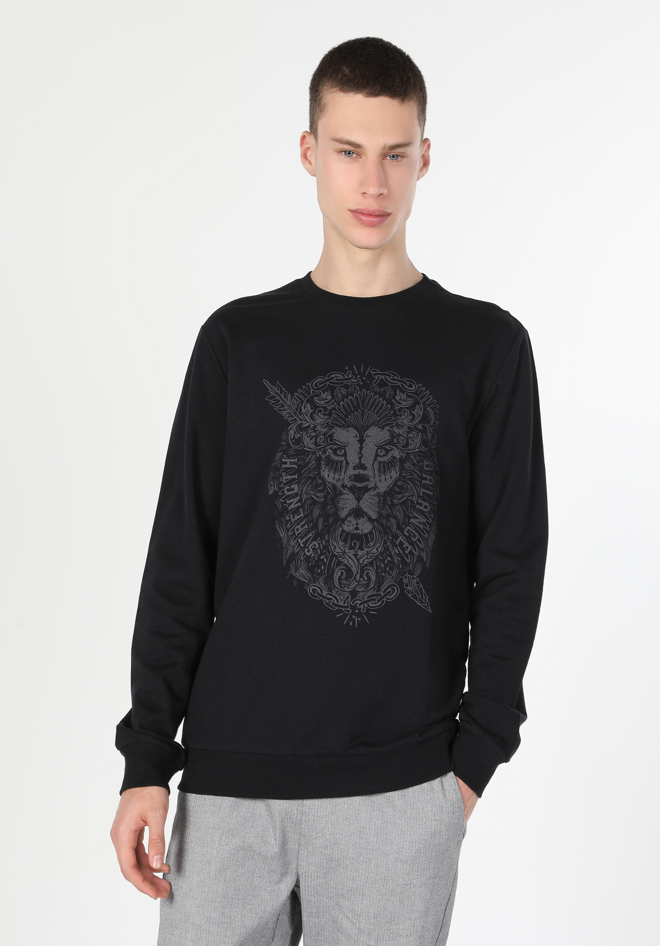 Siyah Erkek Sweatshirt